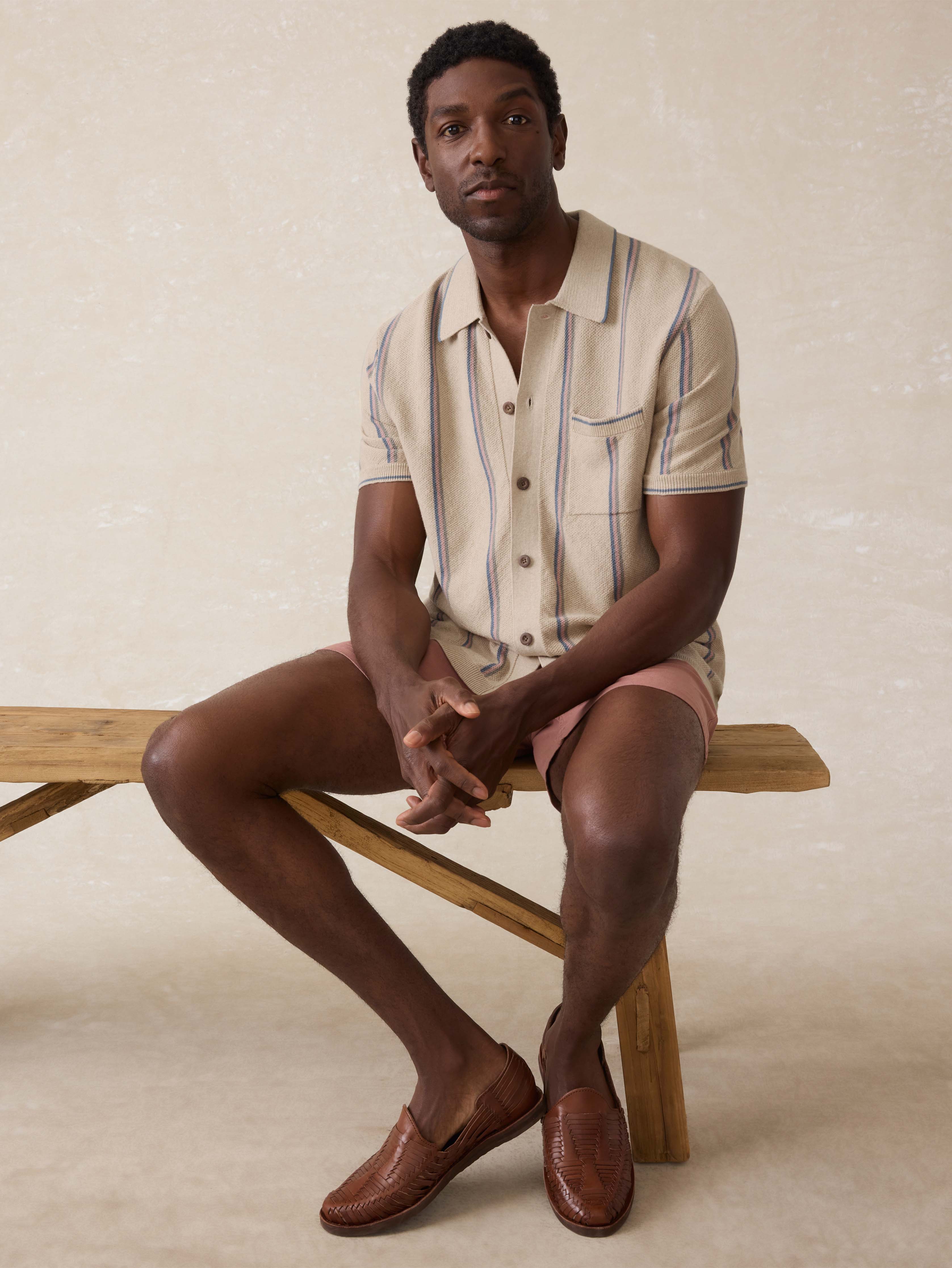 Short-Sleeve Sweater Shirt - Summit Creek Stripe