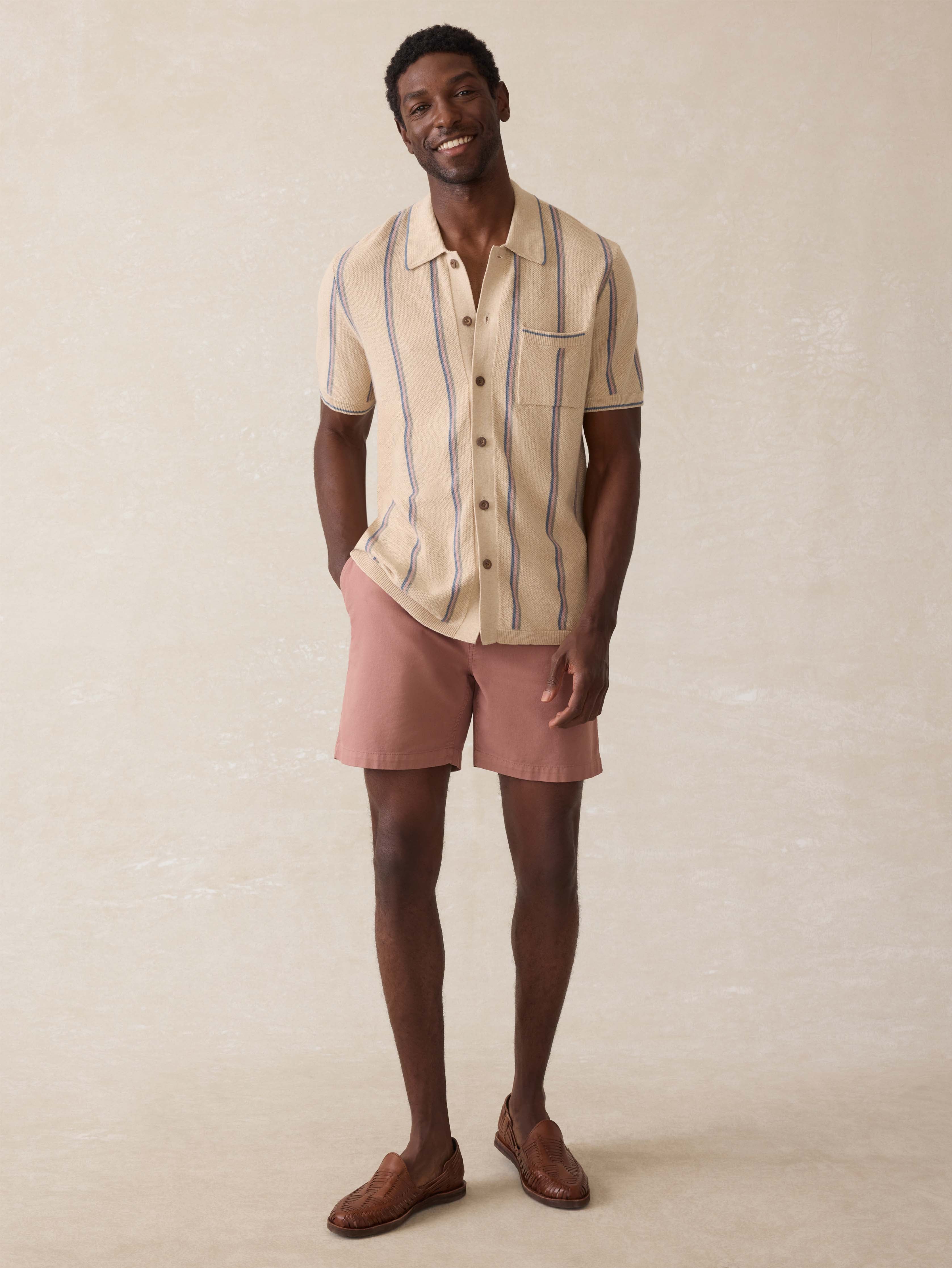 Short-Sleeve Sweater Shirt - Summit Creek Stripe