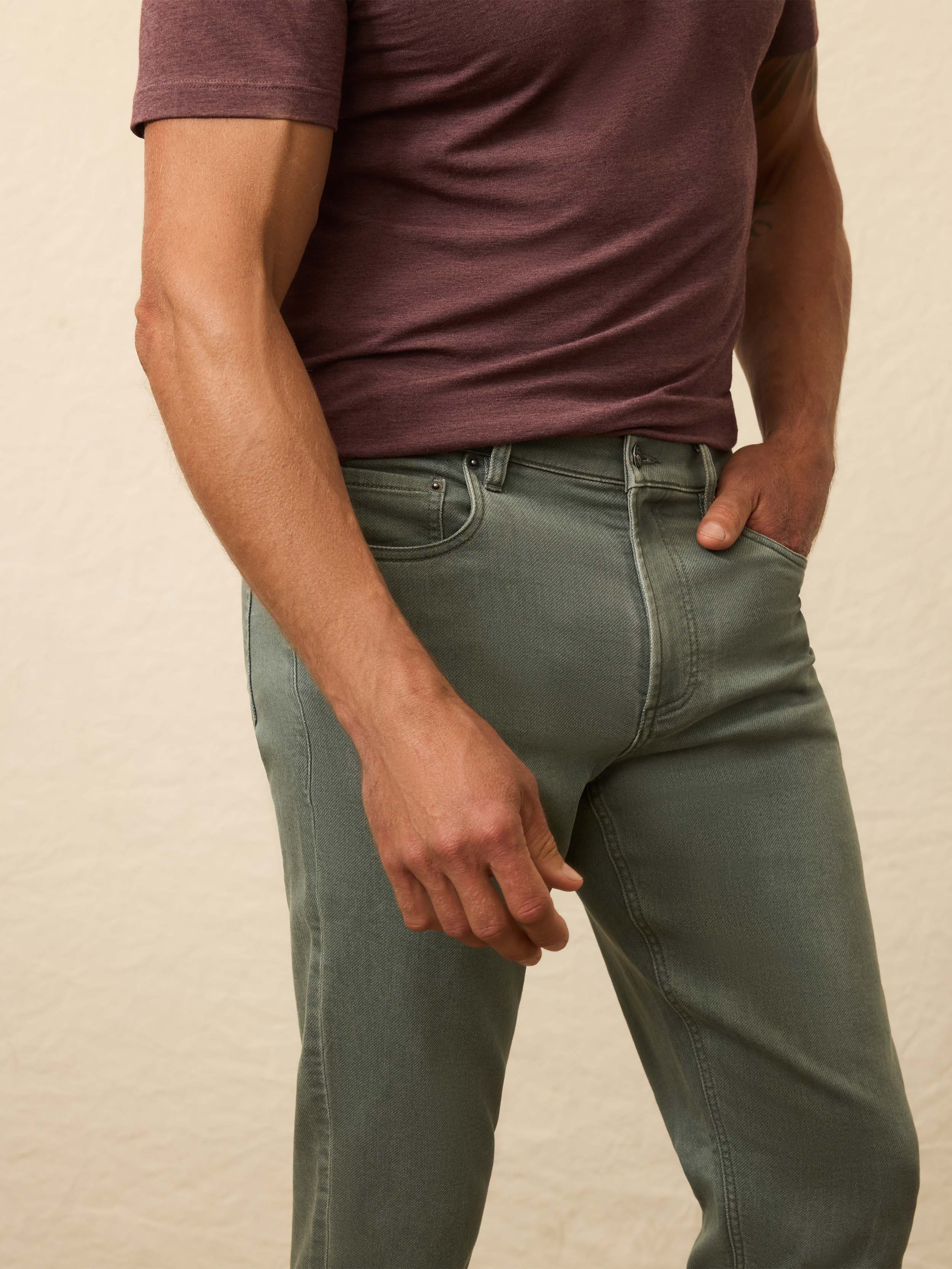Stretch Terry 5-Pocket Pant - Stormy Seas