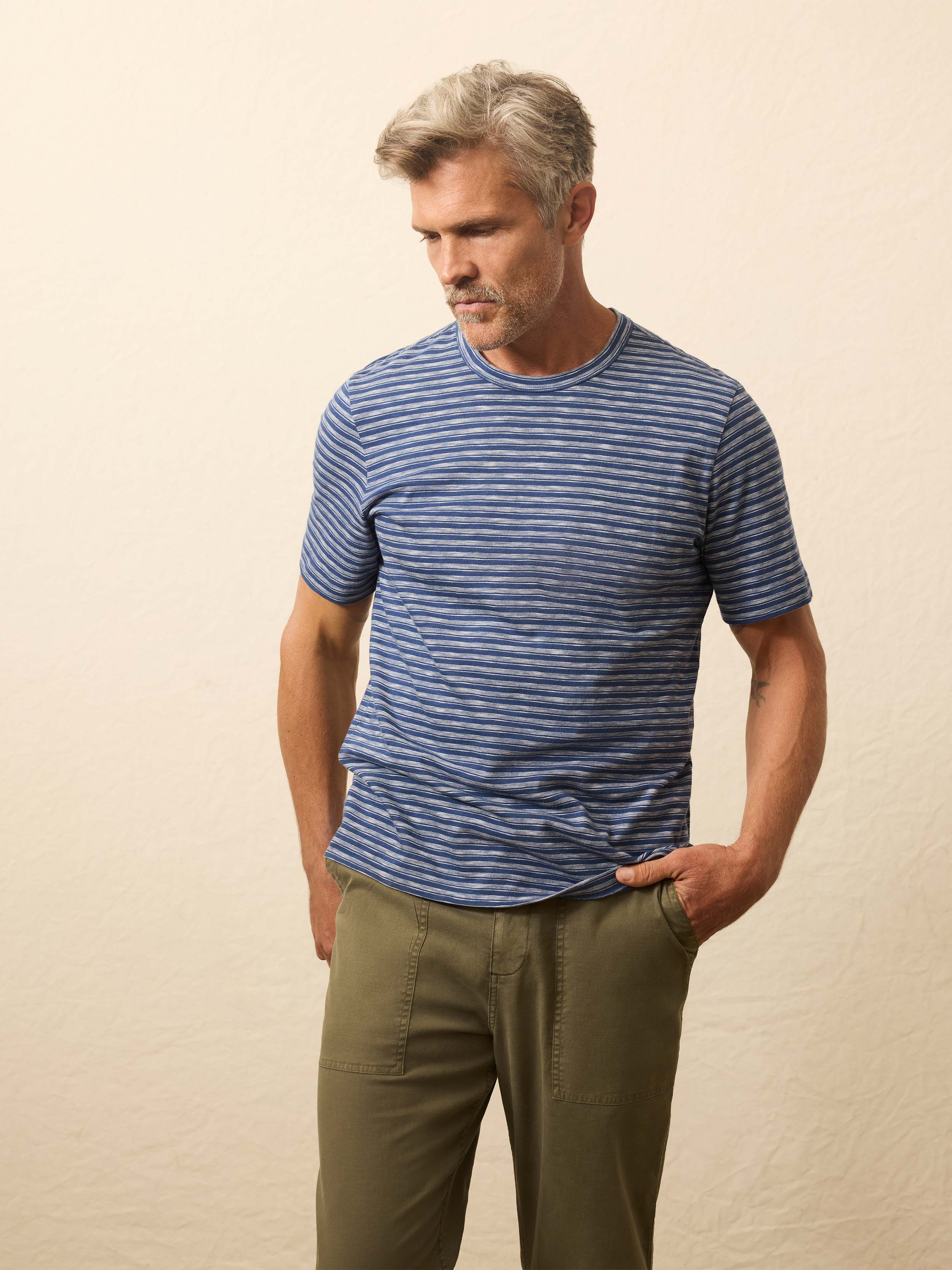Sunwashed Tee - River Rapids Stripe
