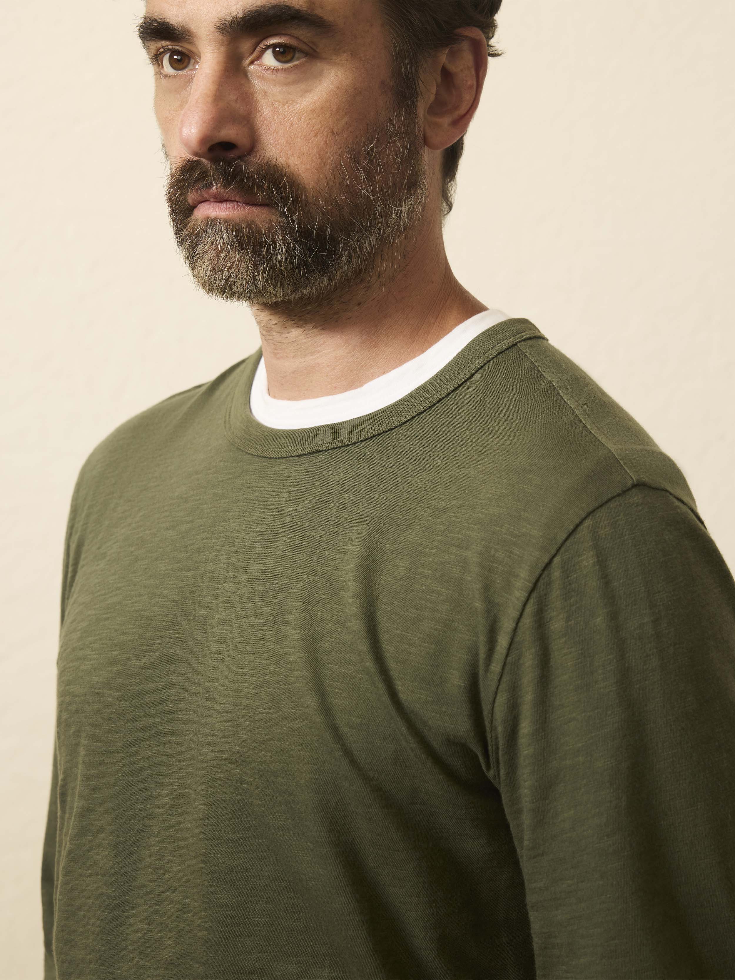 Long-Sleeve Sunwashed Tee - Fall Evergreen