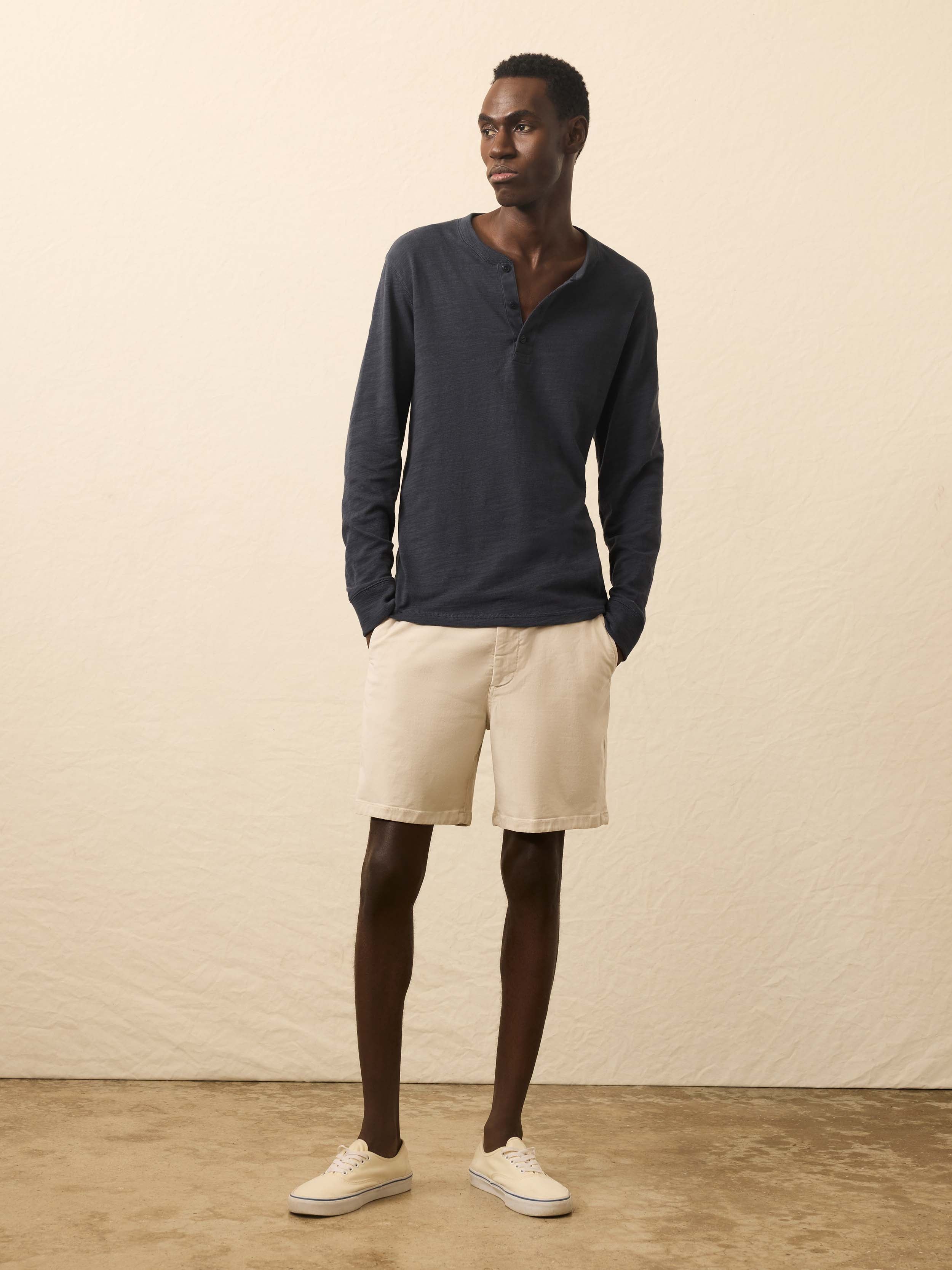 Sunwashed Slub Henley - Blue Nights