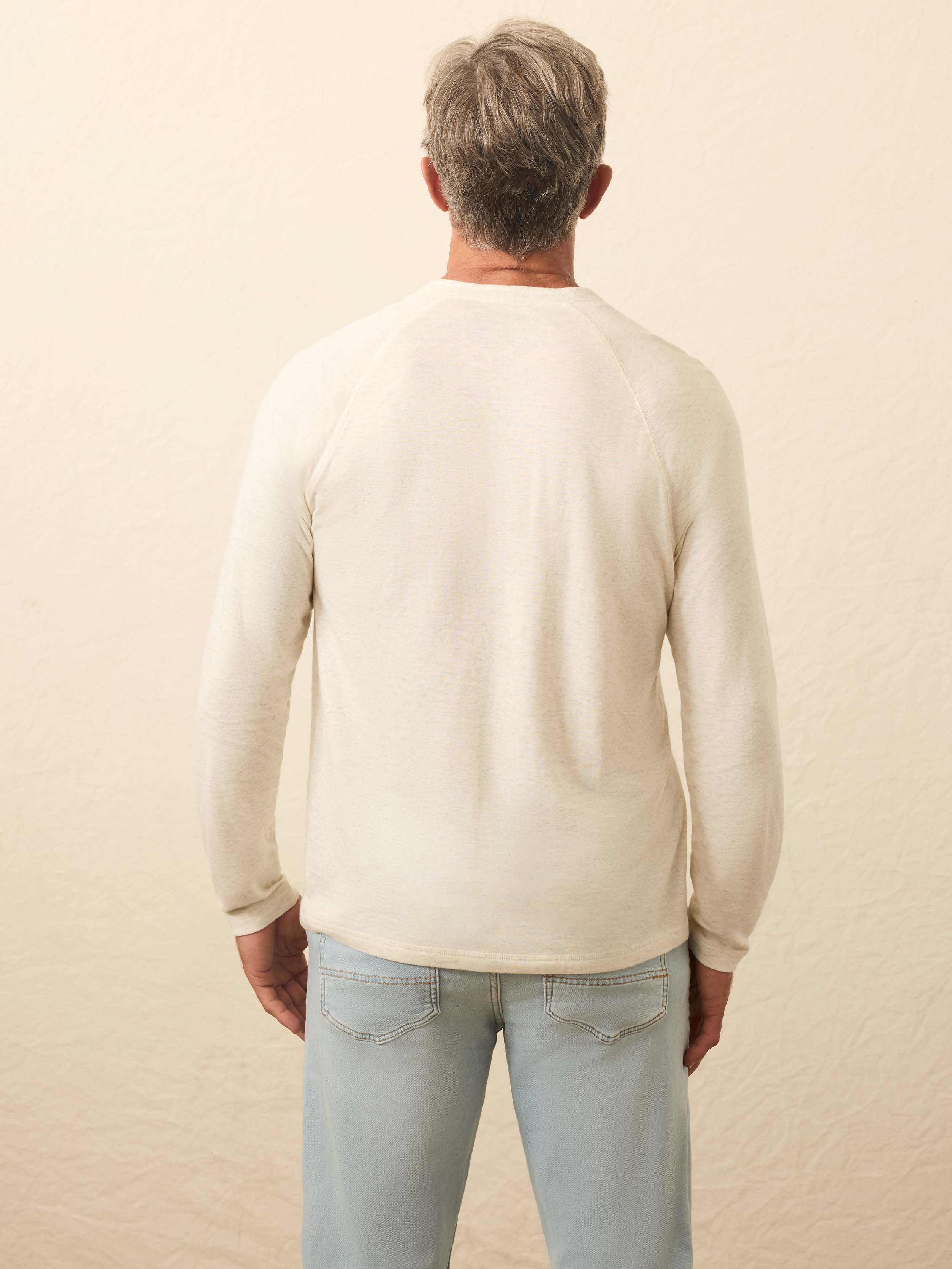Long-Sleeve Cloud Henley - Ivory Heather