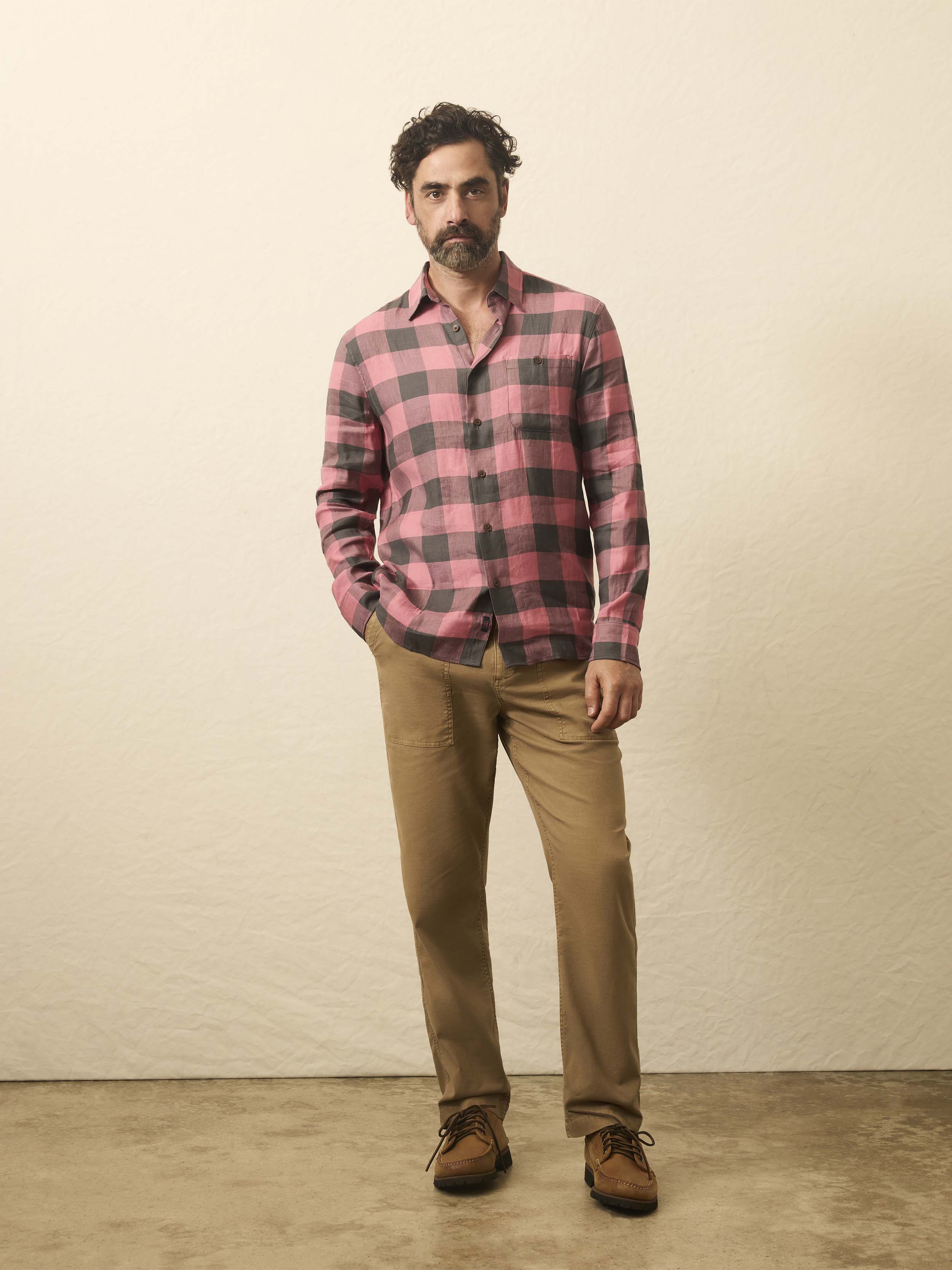 Long-Sleeve Breeze Shirt - Charcoal Red Buffalo