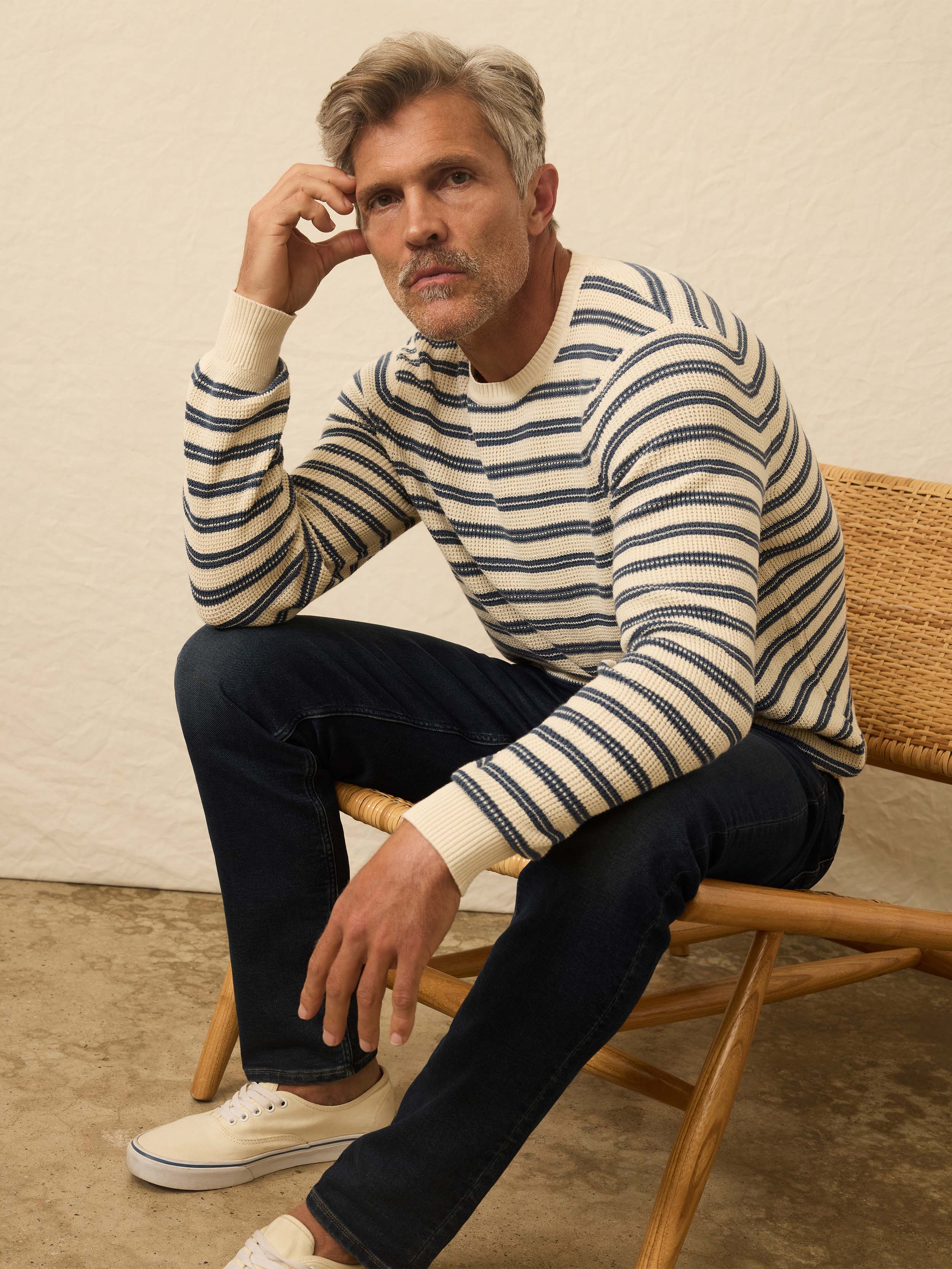 Sunwashed Crewneck Sweater - Booth Island Stripe