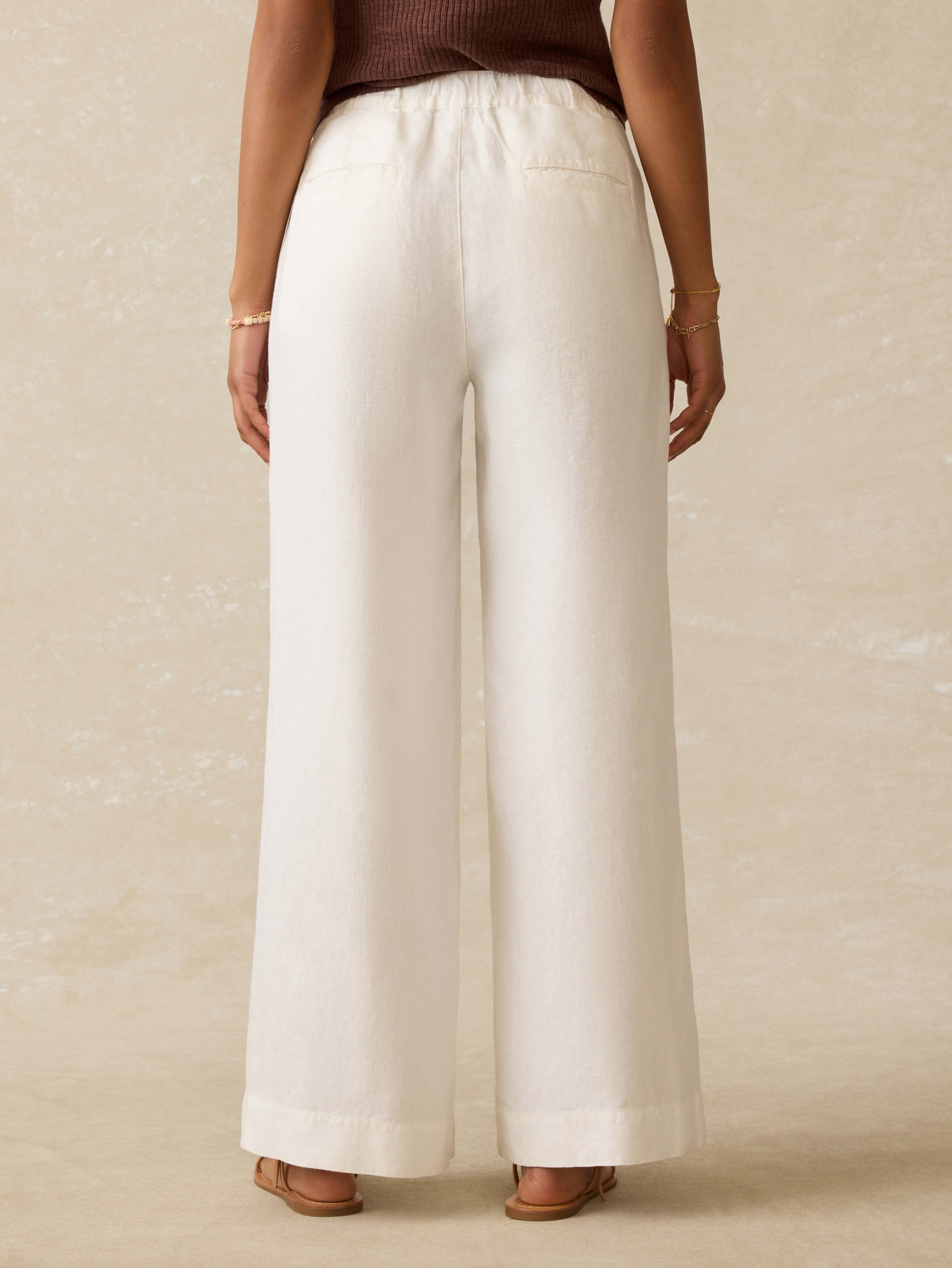 Sun Strider Linen Pant - White