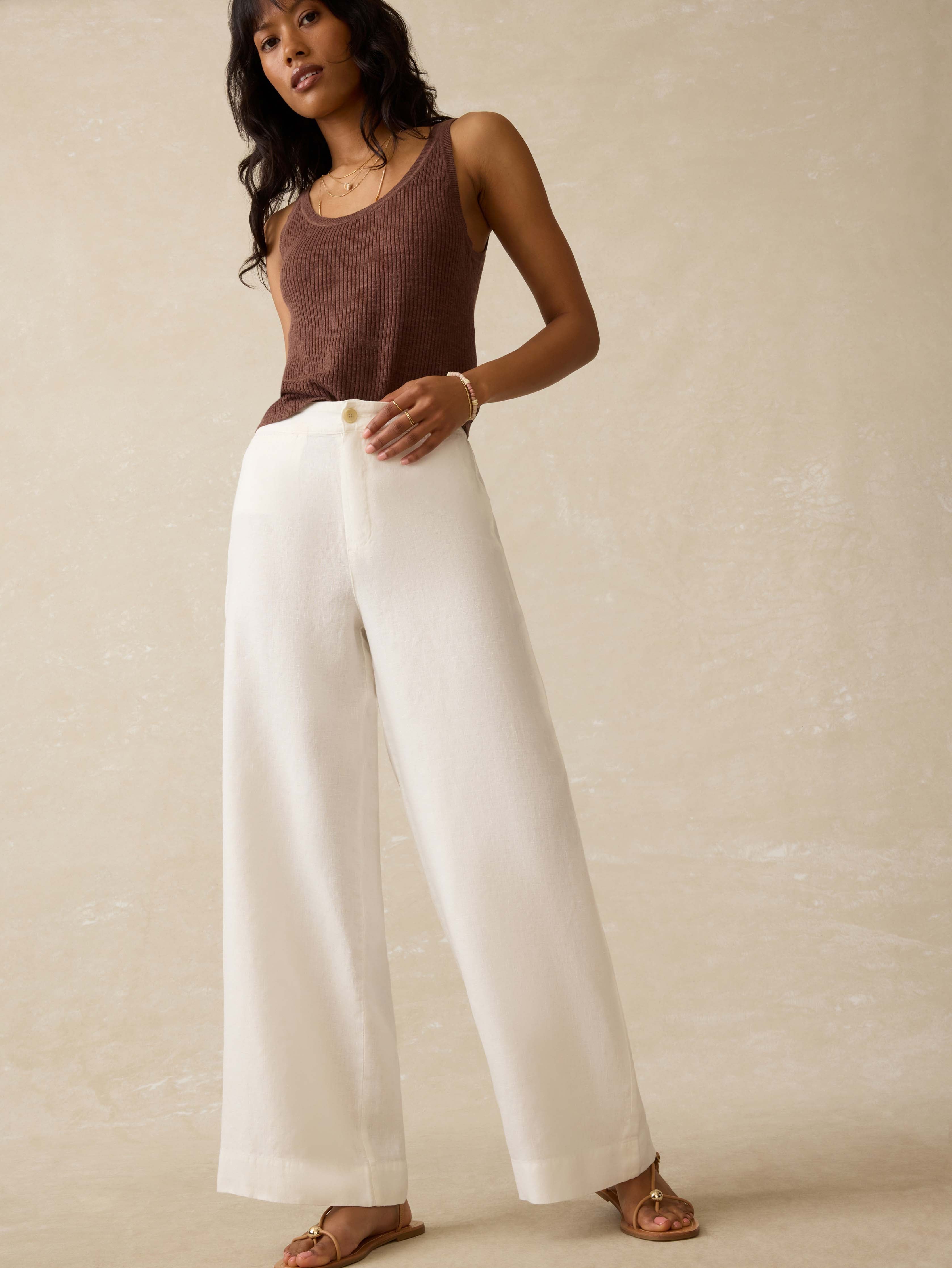 Sun Strider Linen Pant - White