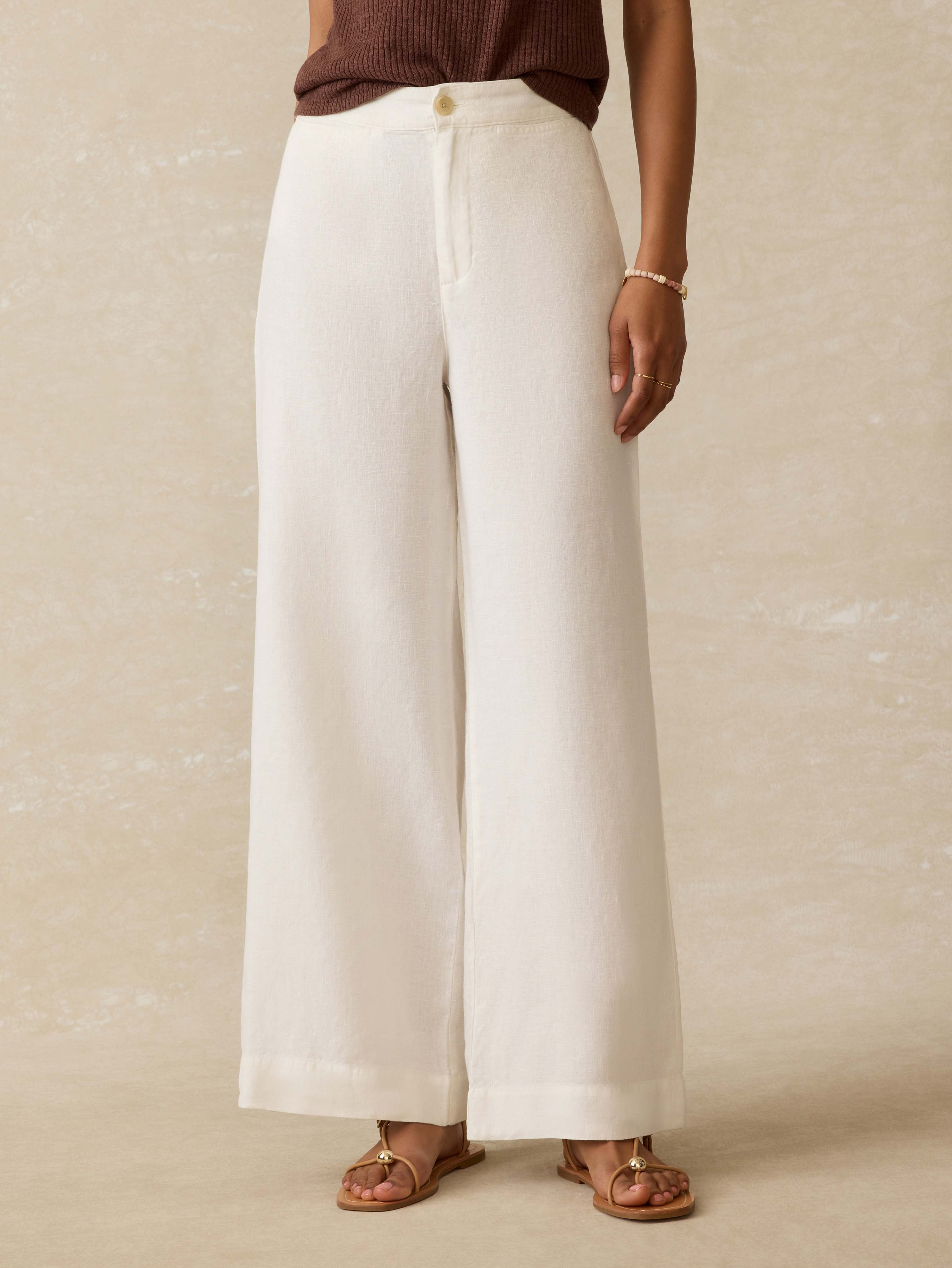 Sun Strider Linen Pant - White