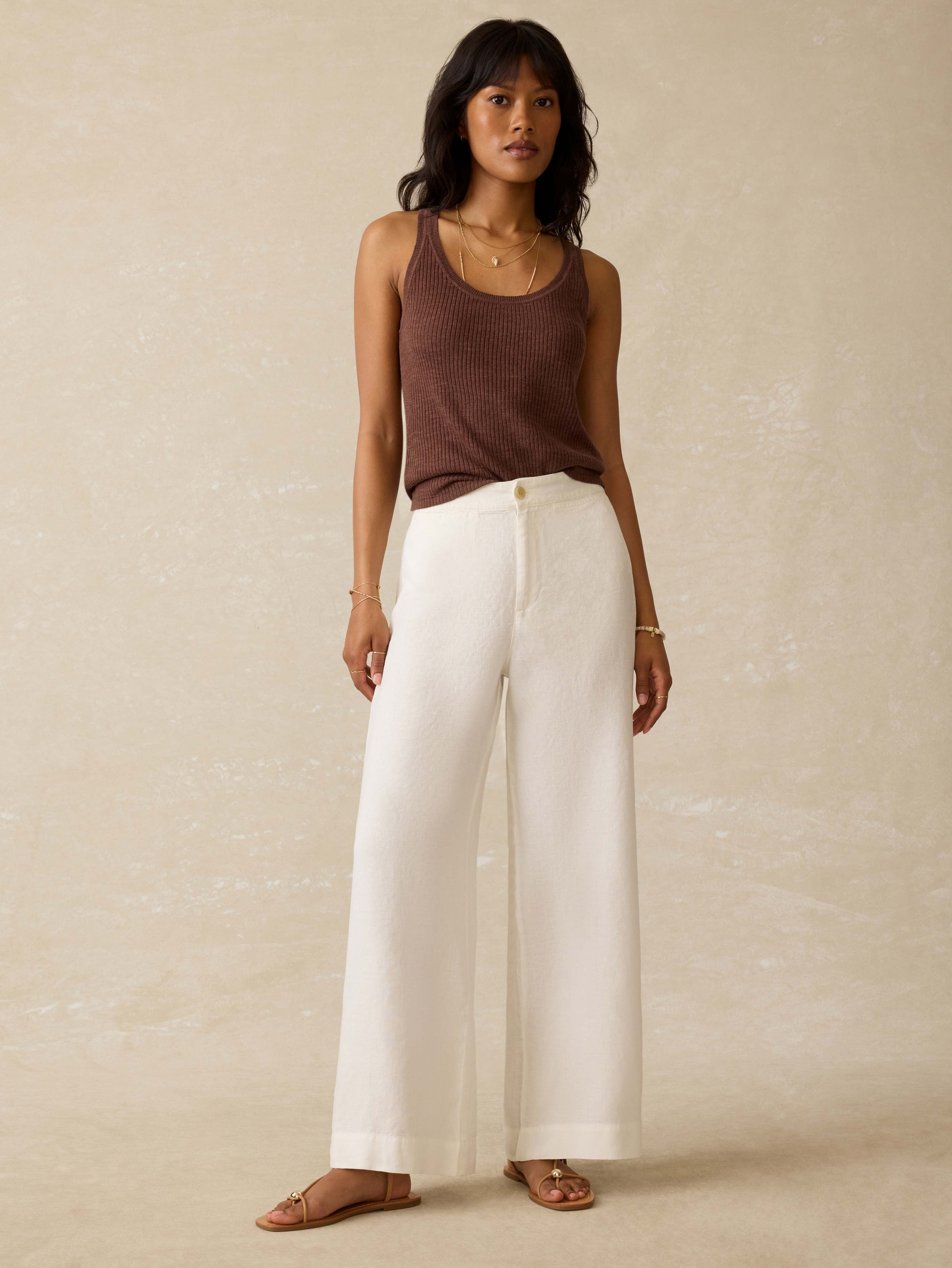 Sun Strider Linen Pant - White
