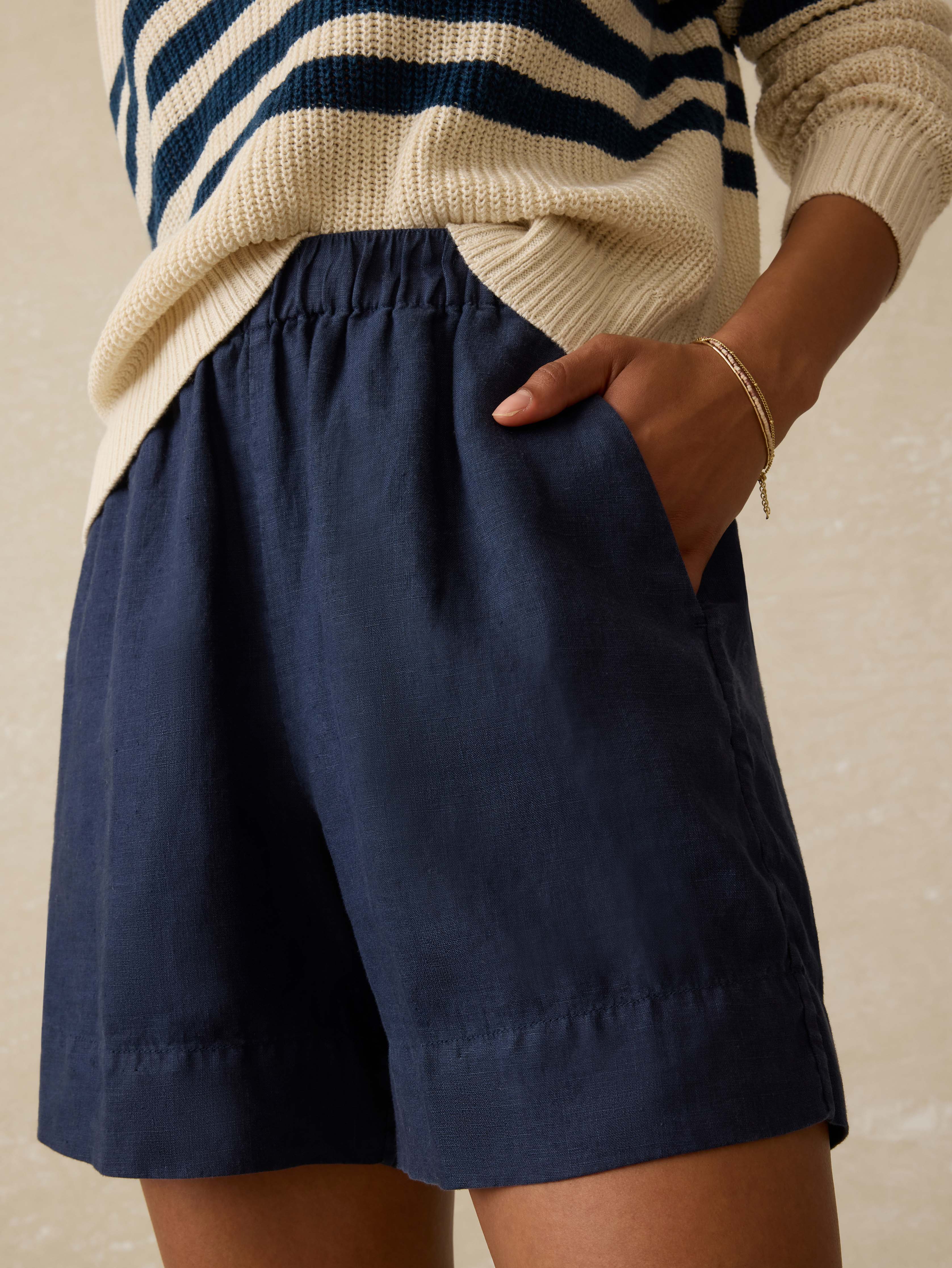 Laguna Linen Bayview Short - Navy