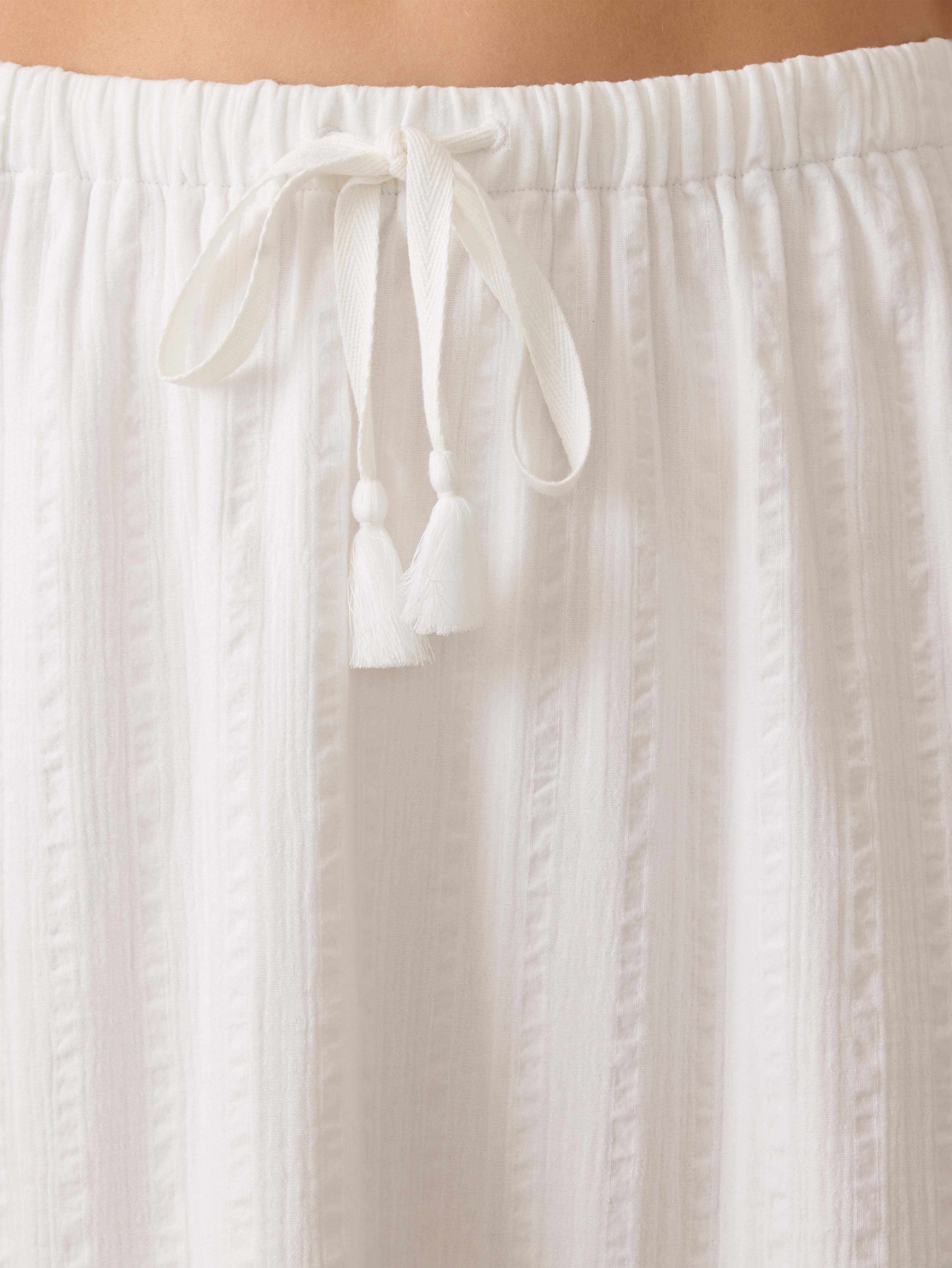 Dune Cotton Gauze Rees Skirt - White