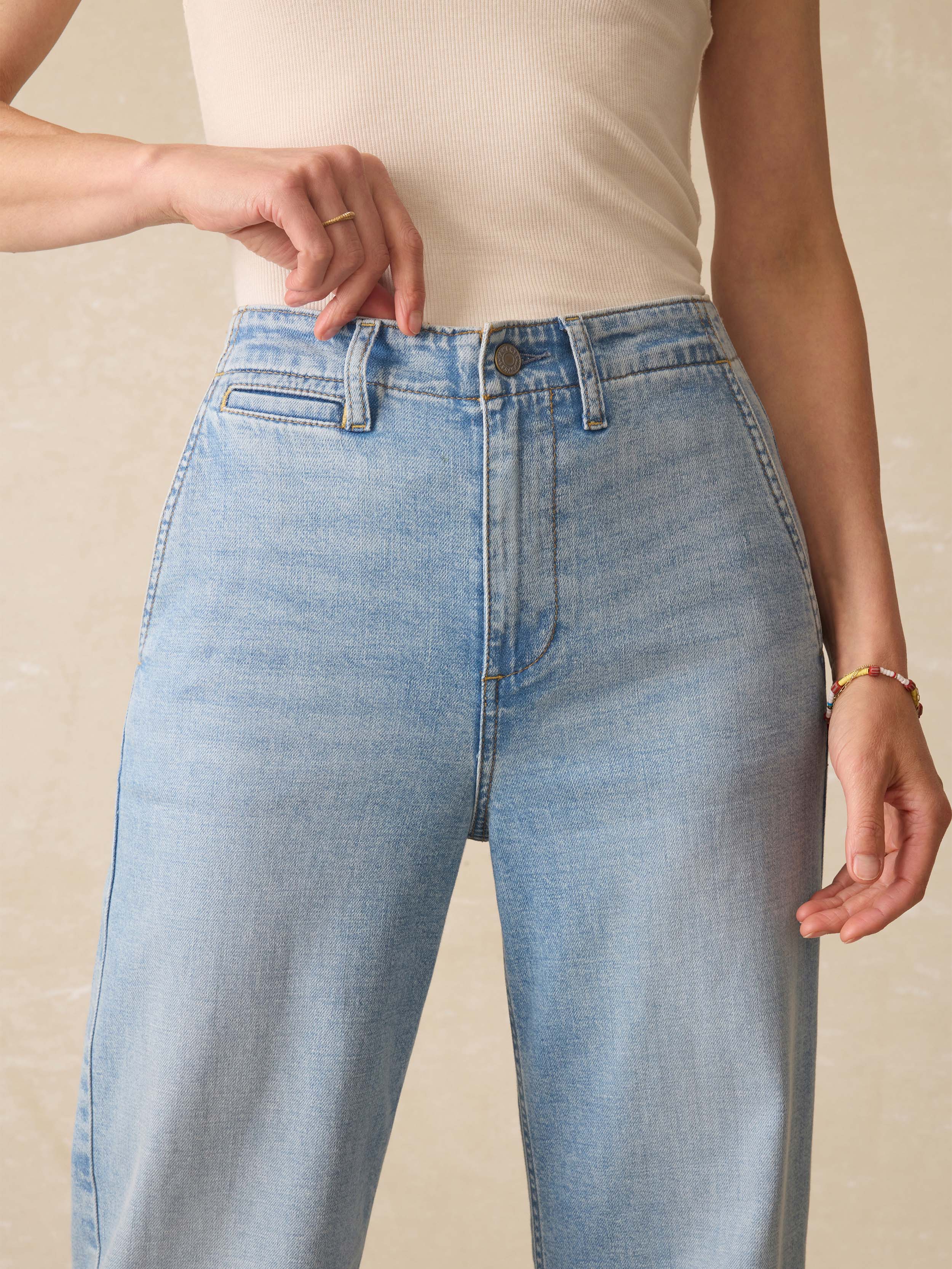 Linen Denim Pant - Summer Seas Wash