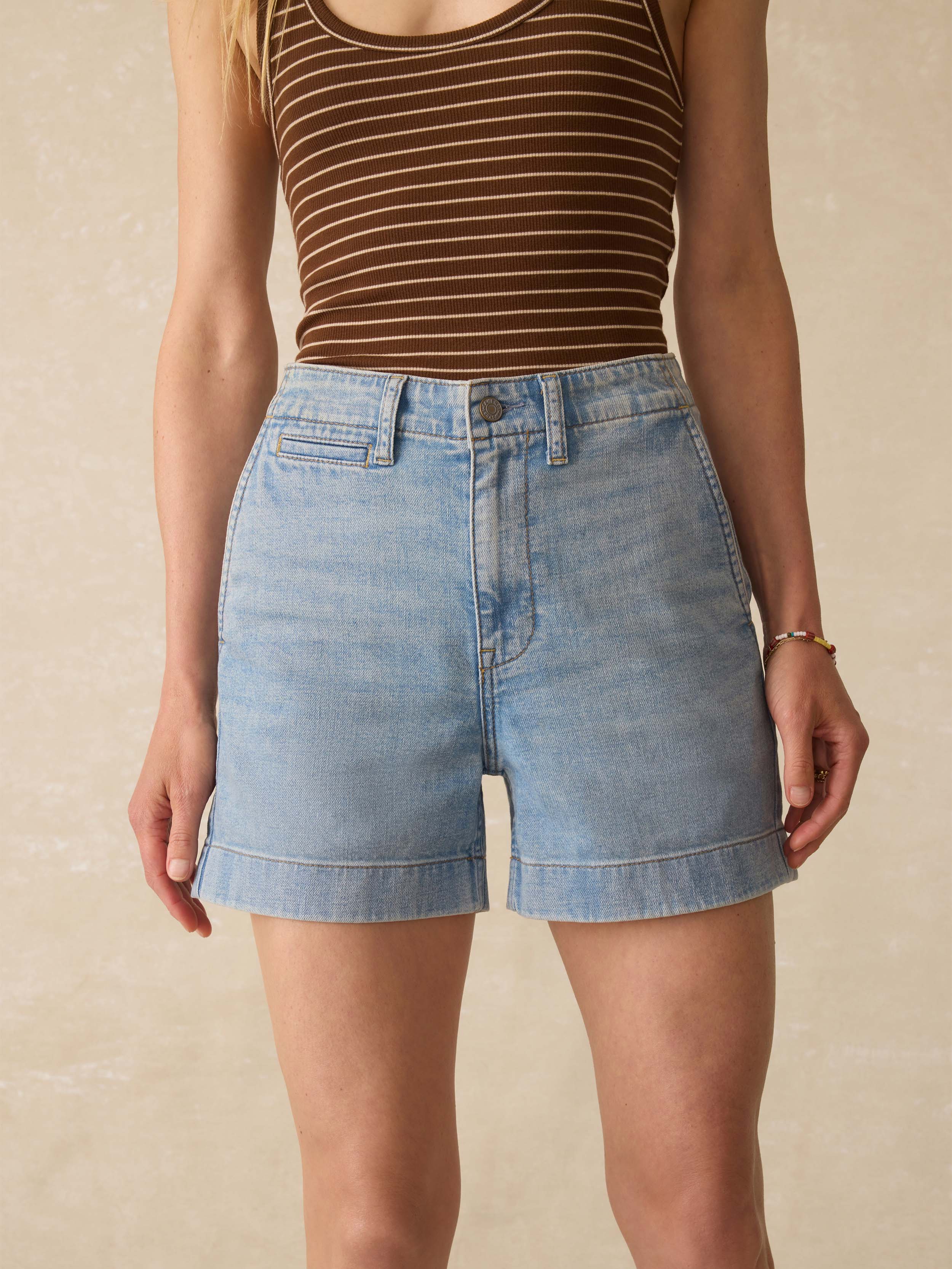 Linen Denim Short - Summer Seas Wash