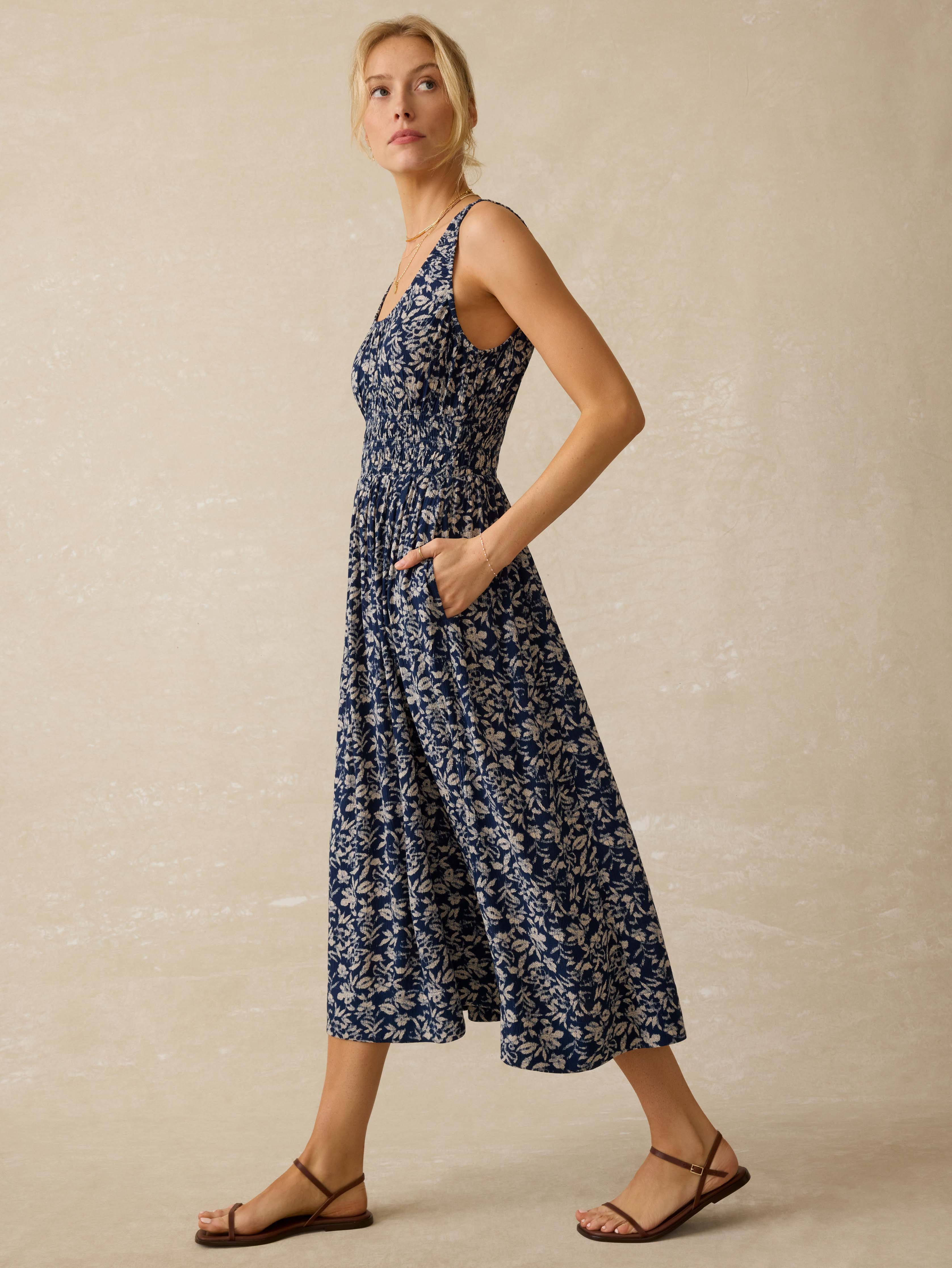 Sunseeker Dress - Juniper Ikat Floral