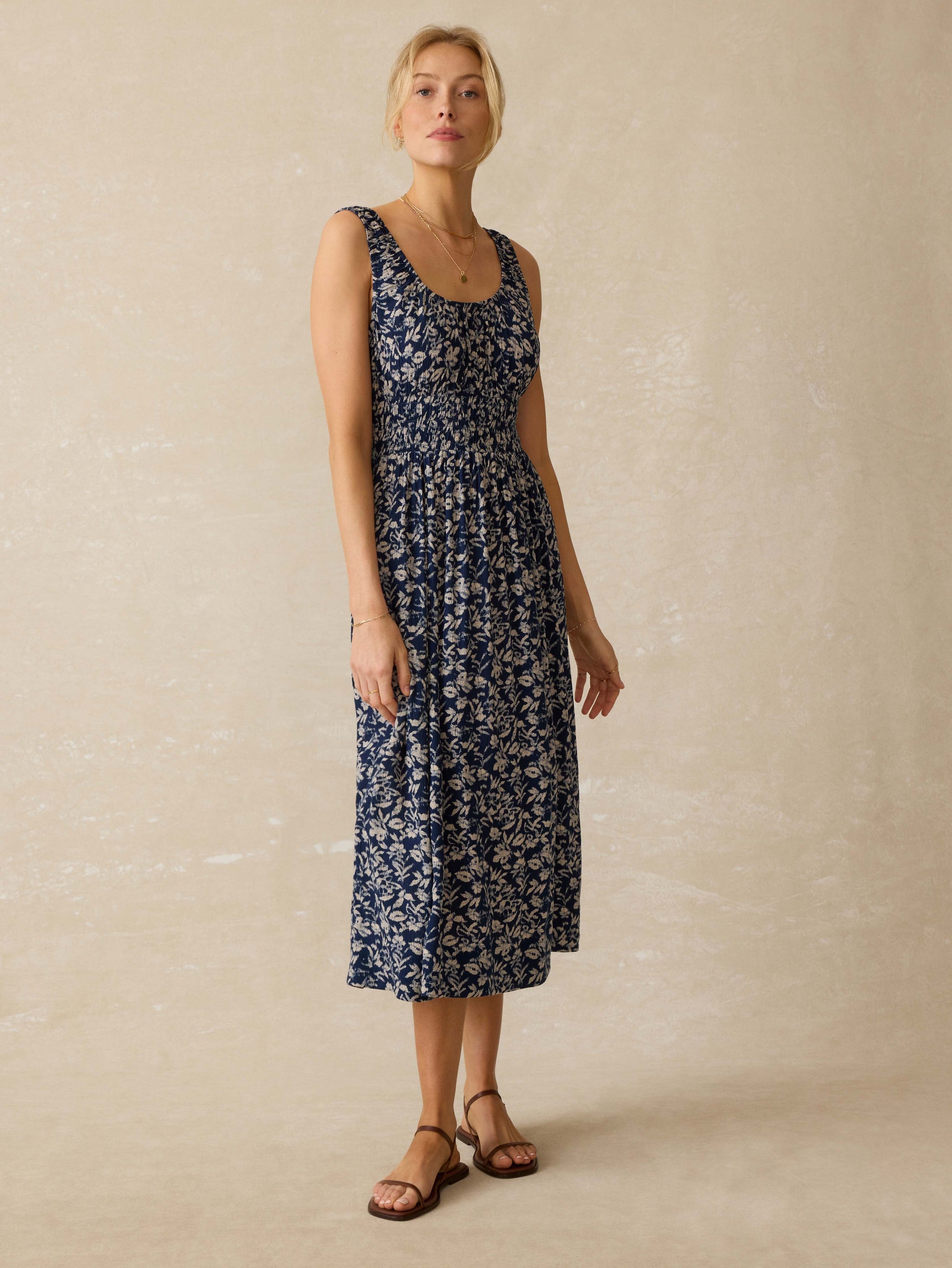 faherty sunseeker midi dress Sunseeker Smocked Waist Midi Dress (Women)
