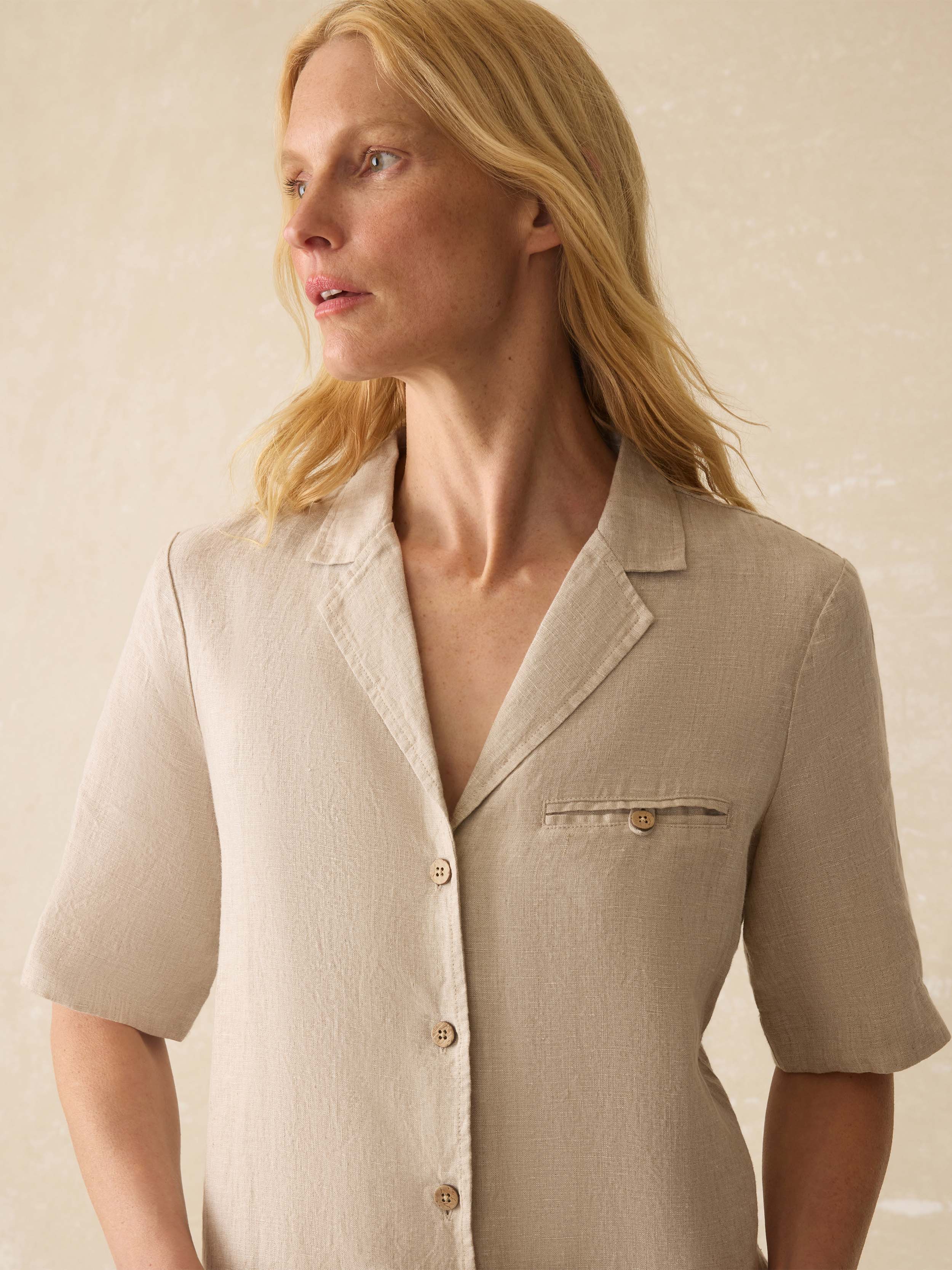 Paradise Point Linen Dress - Flax