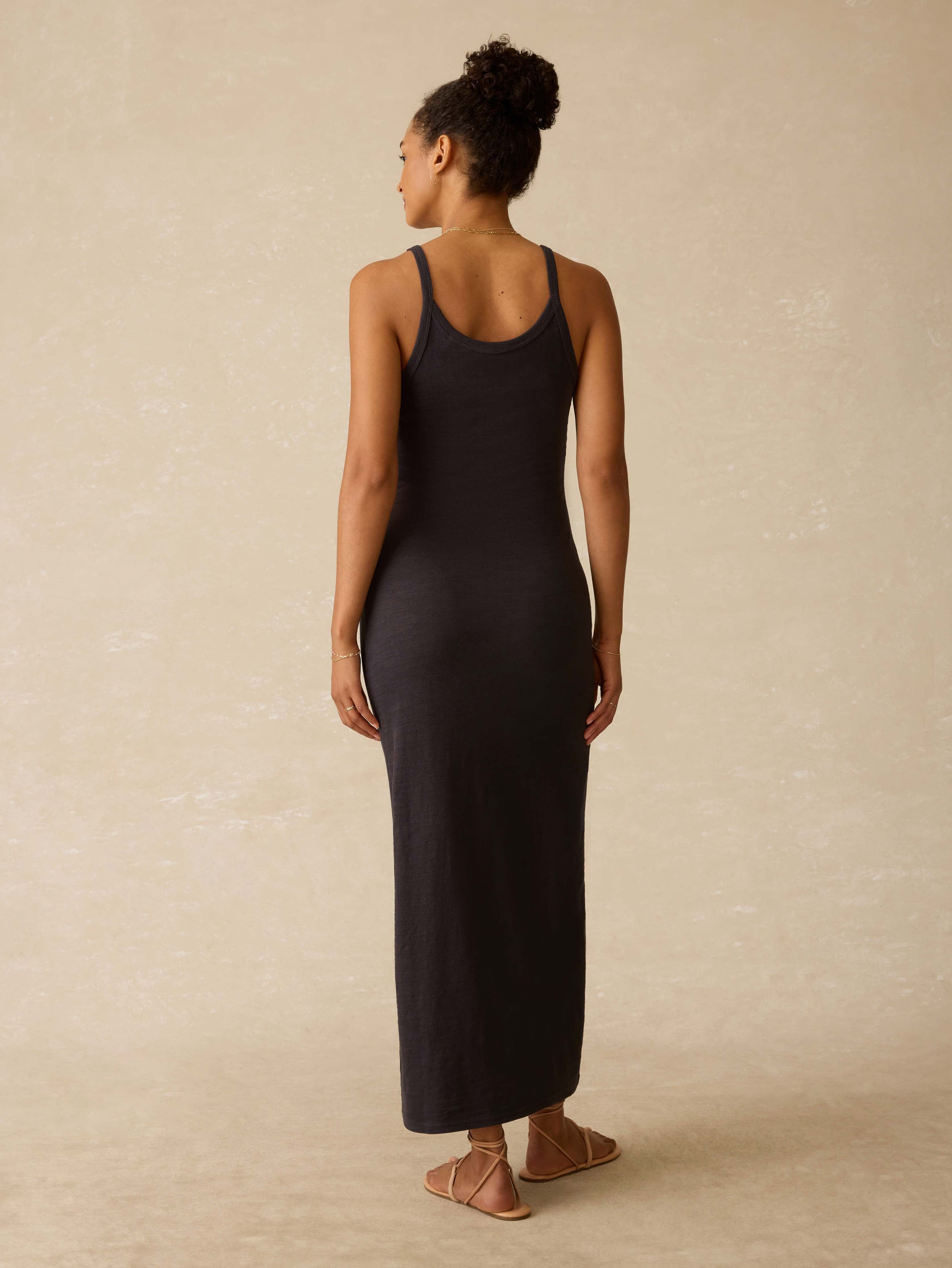 Sunwashed Slub Tank Dress - Washed Black