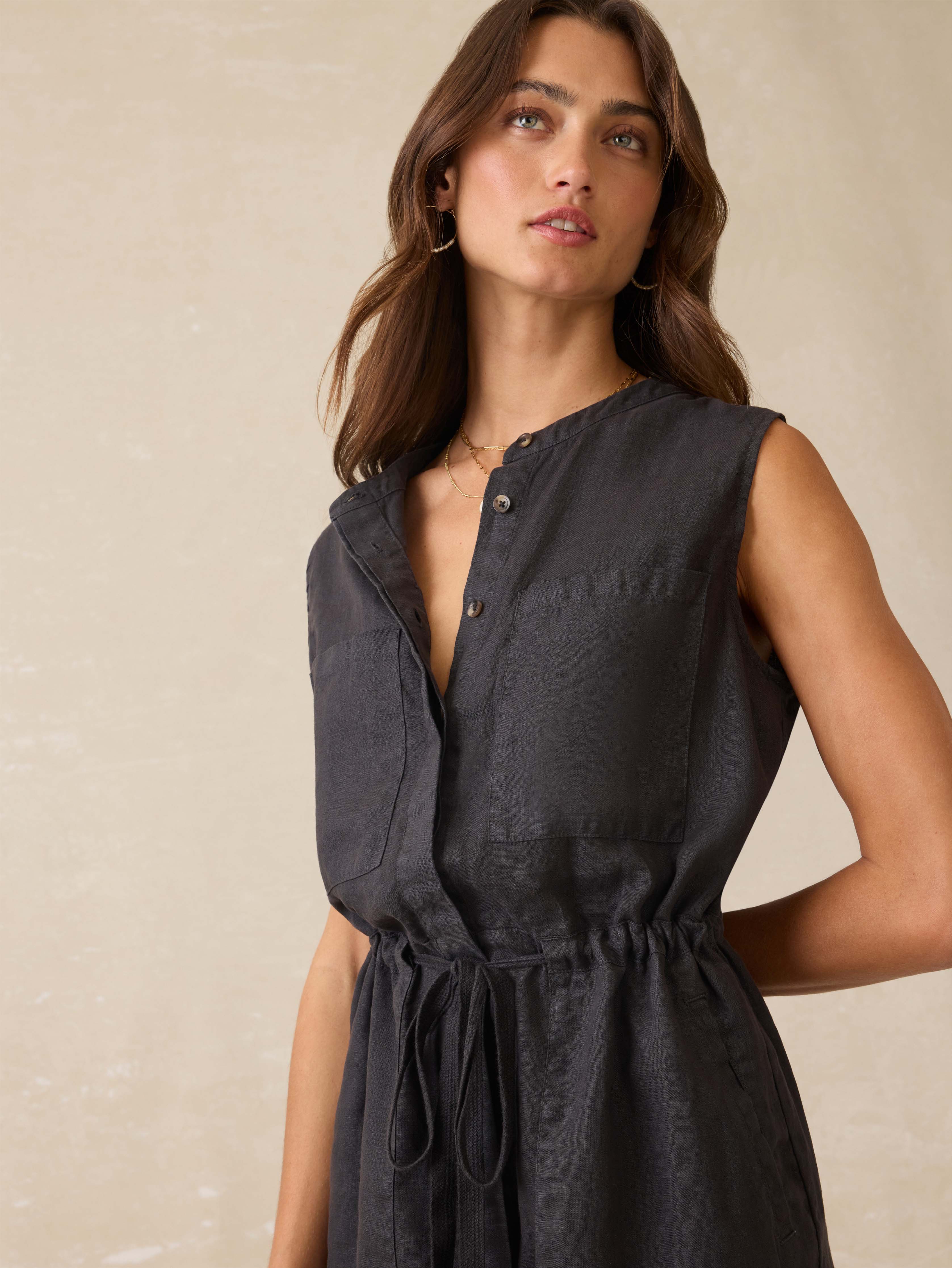 Mia Romper - Washed Black