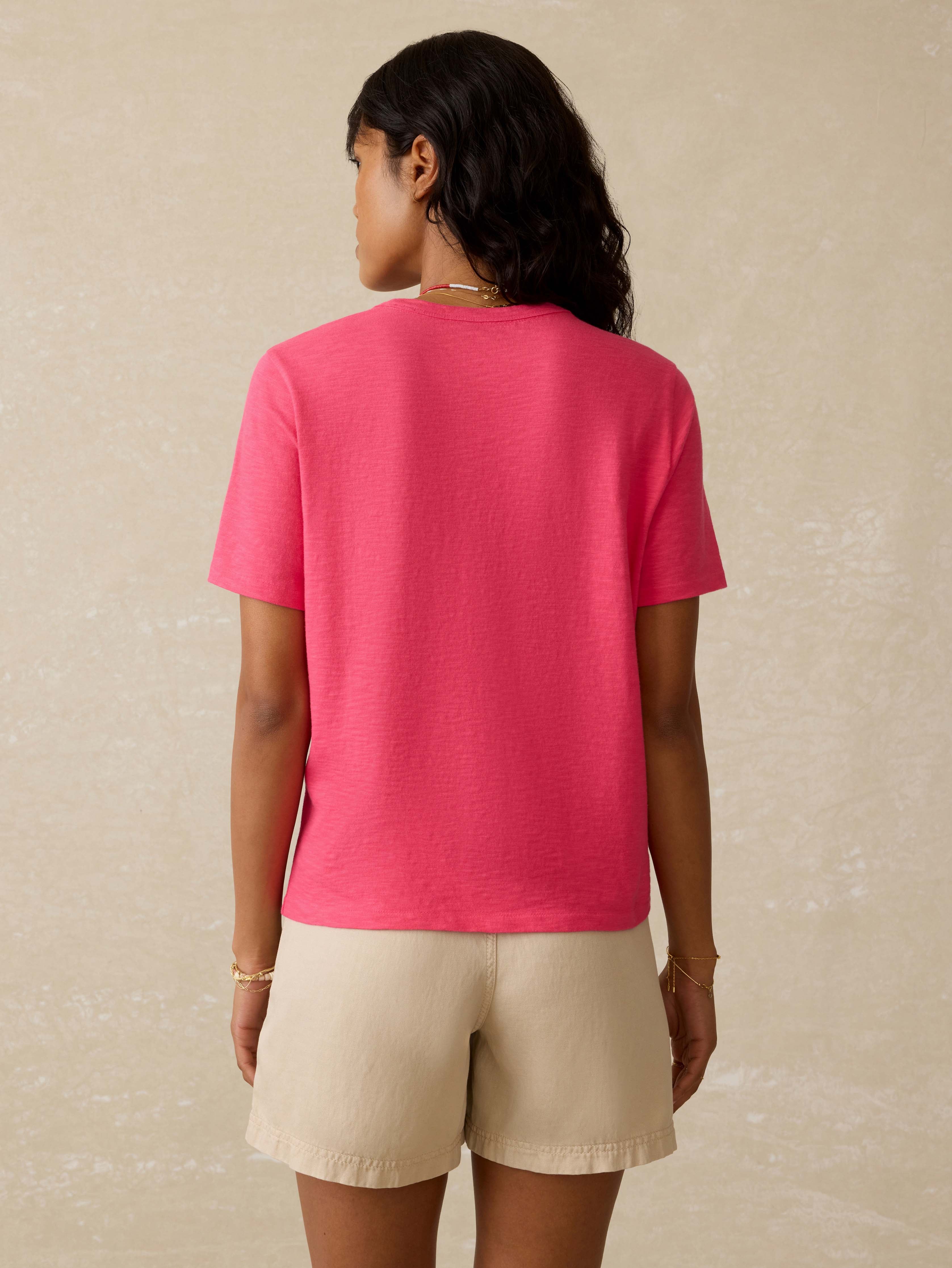 Sunwashed Regenerative Essential Tee - Pink Flambe