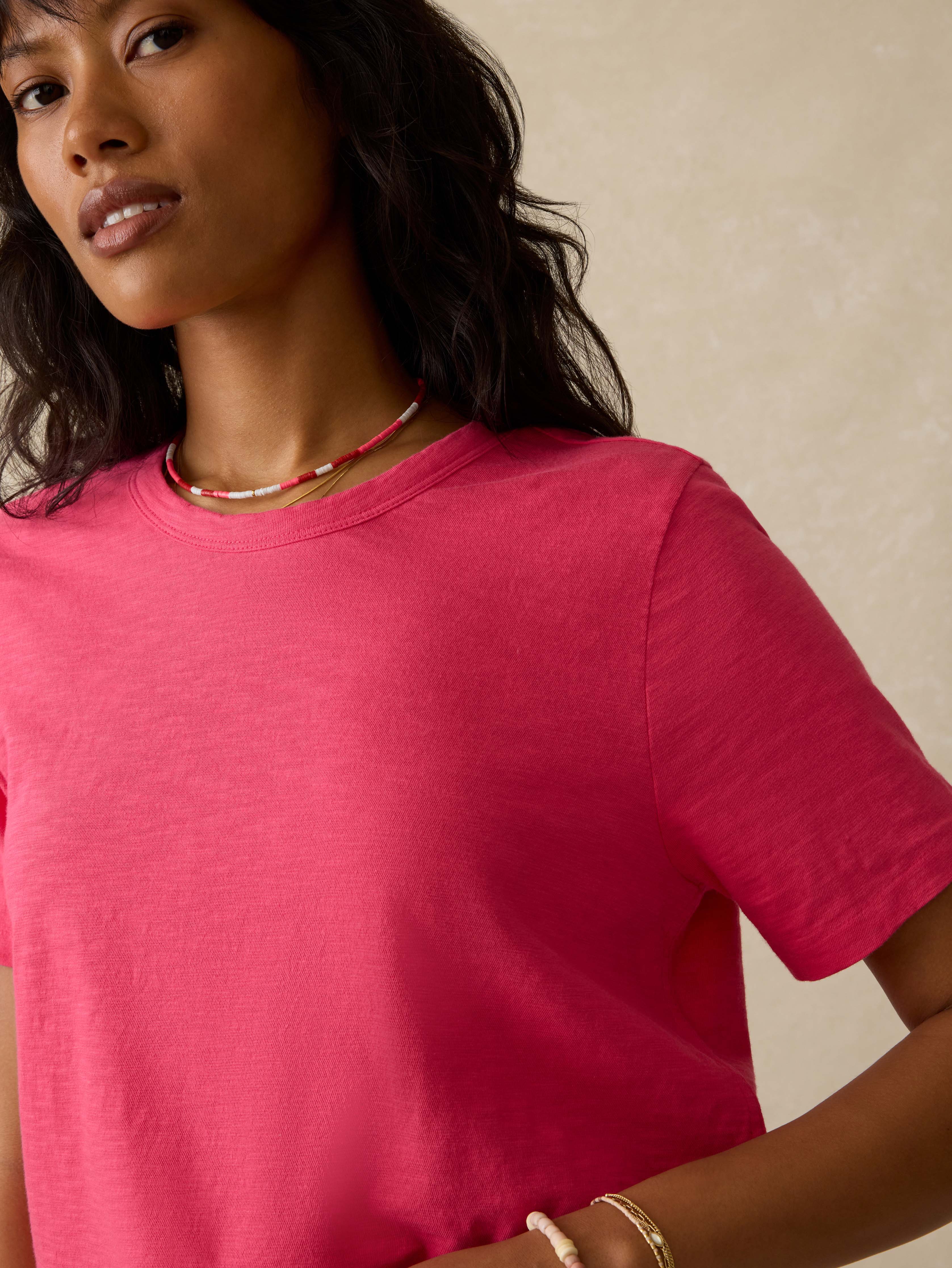 Sunwashed Regenerative Essential Tee - Pink Flambe