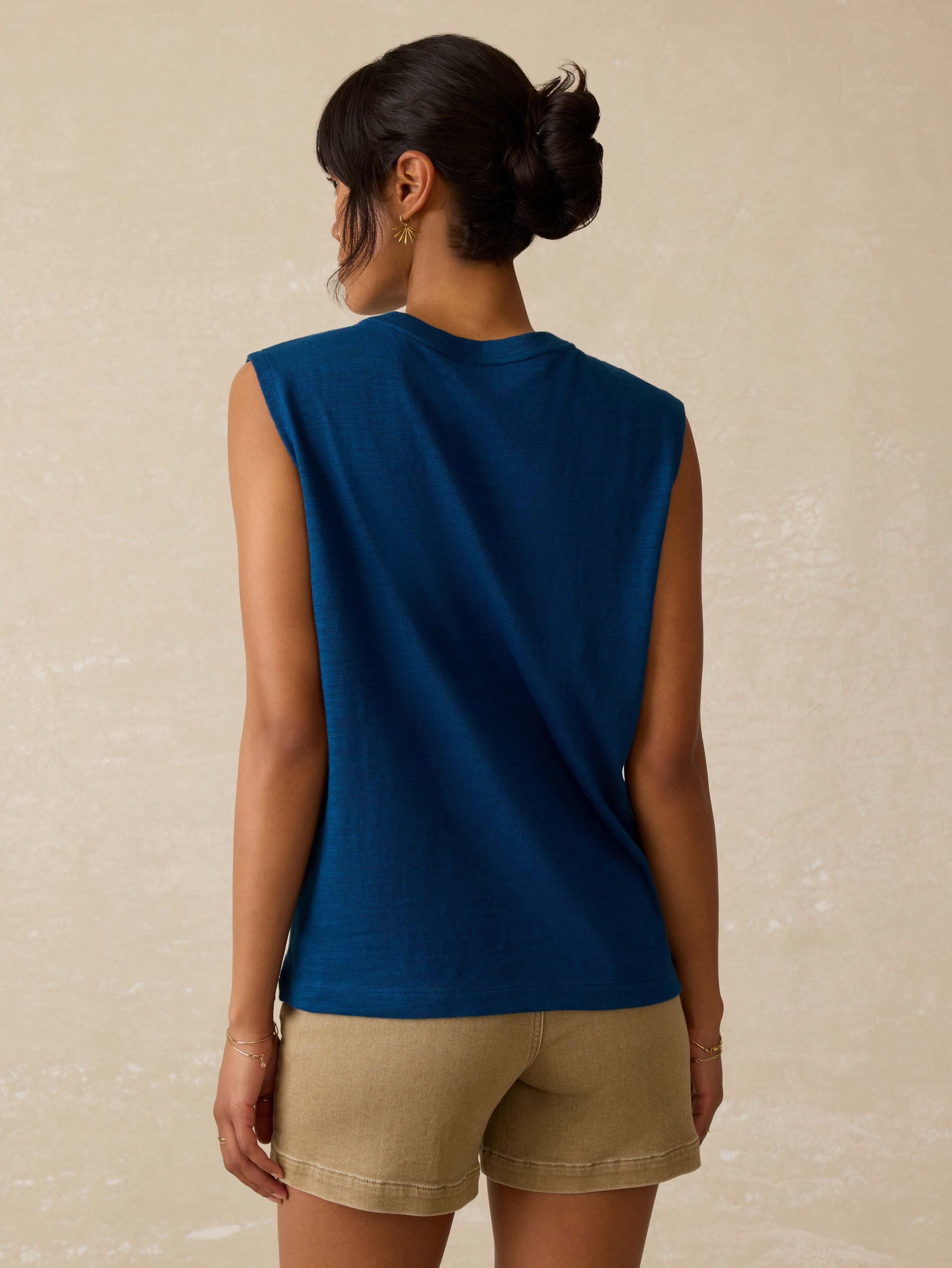 Sunwashed Slub Muscle Tank - Titan