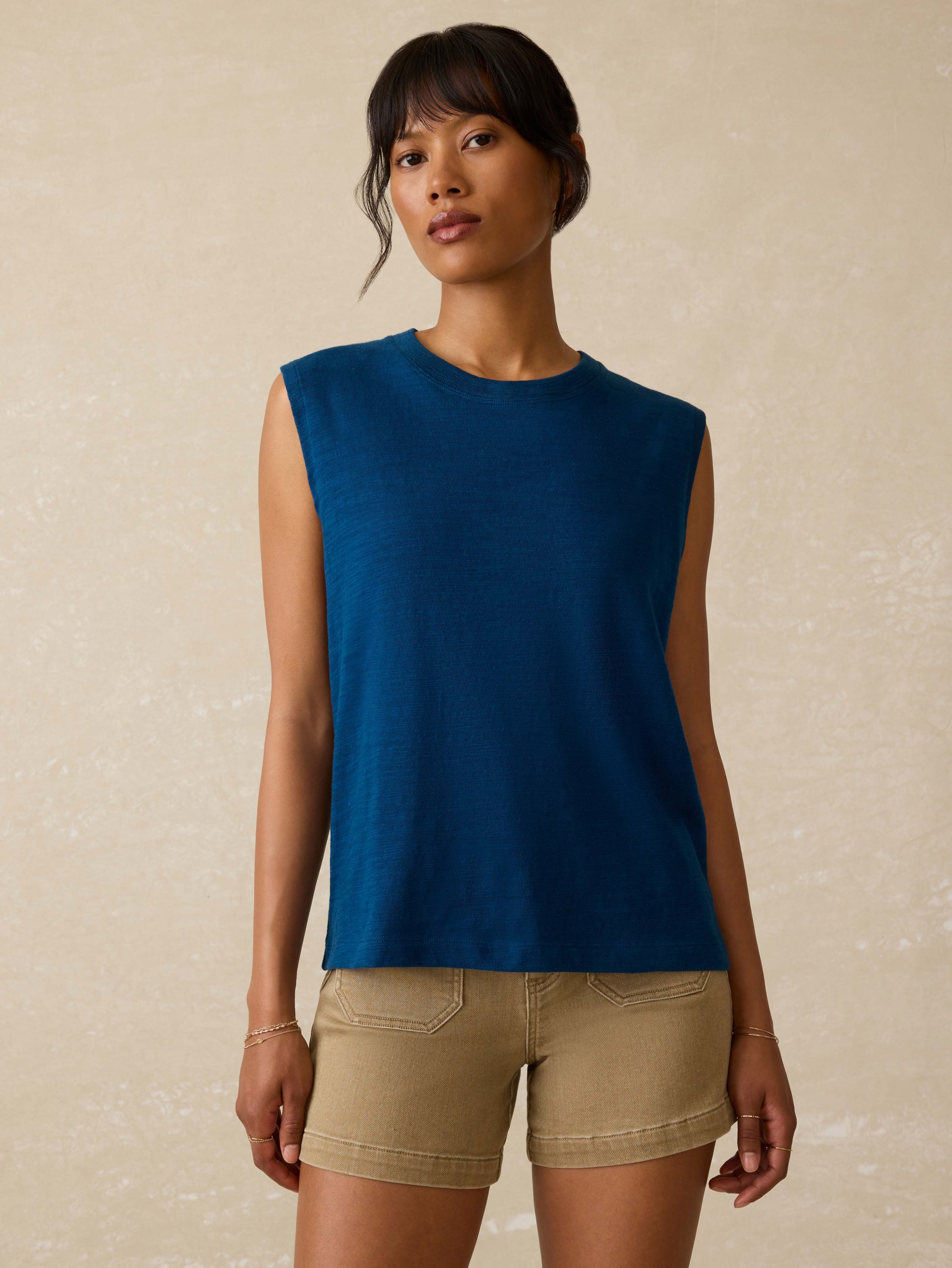 Sunwashed Slub Muscle Tank - Titan