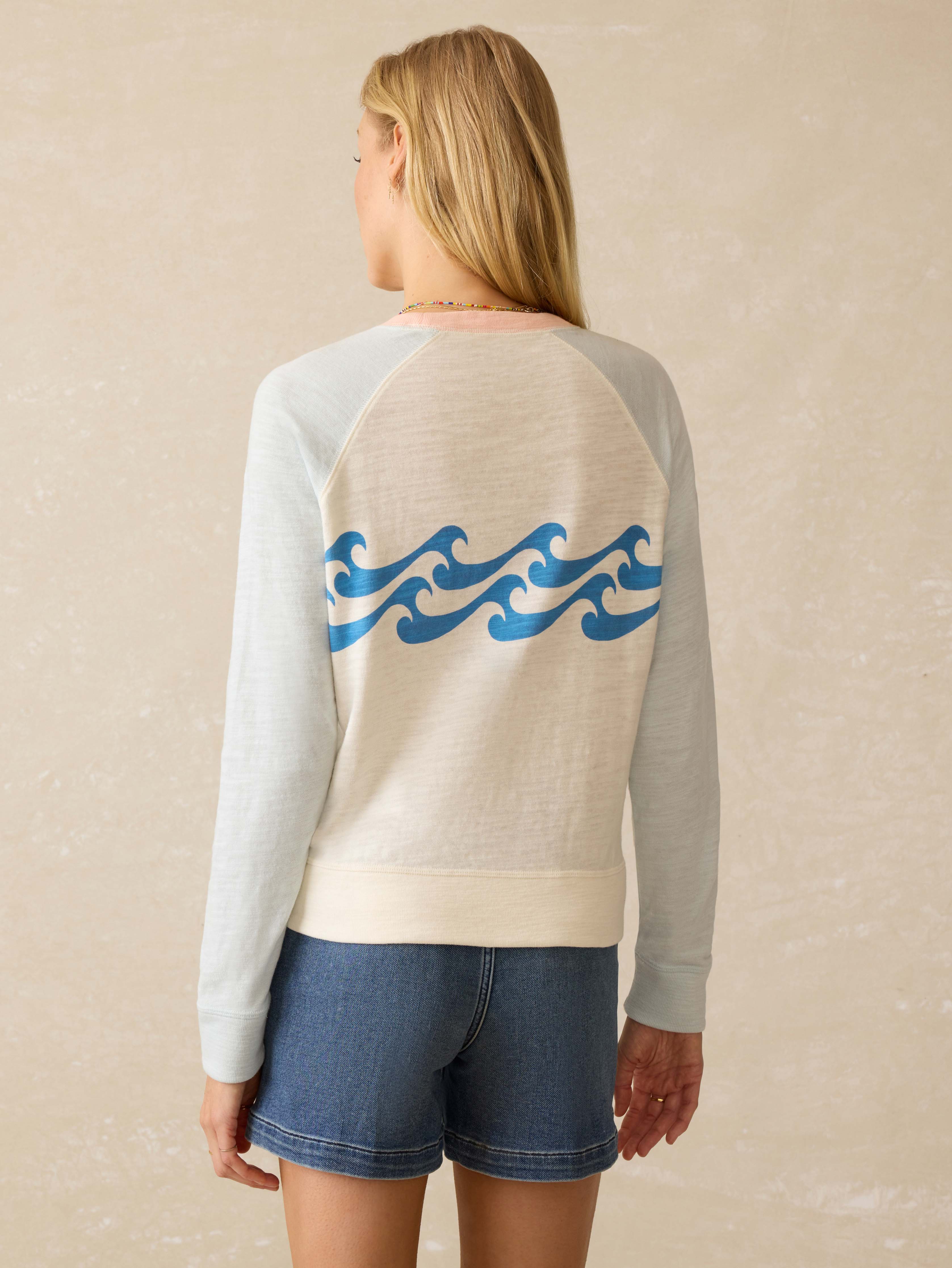 Sunwashed Slub Crewneck - Wave Breaker