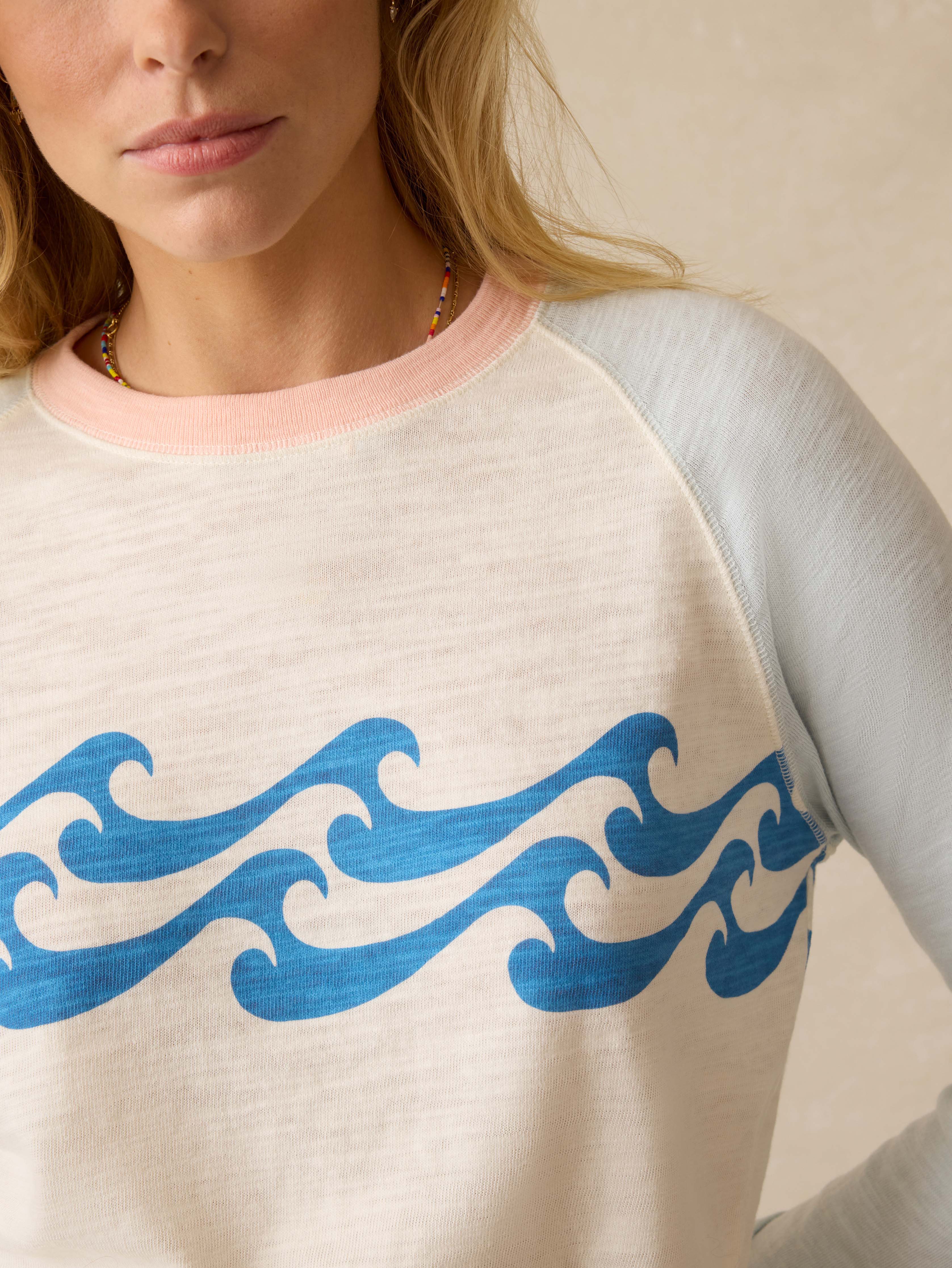 Sunwashed Slub Crewneck - Wave Breaker