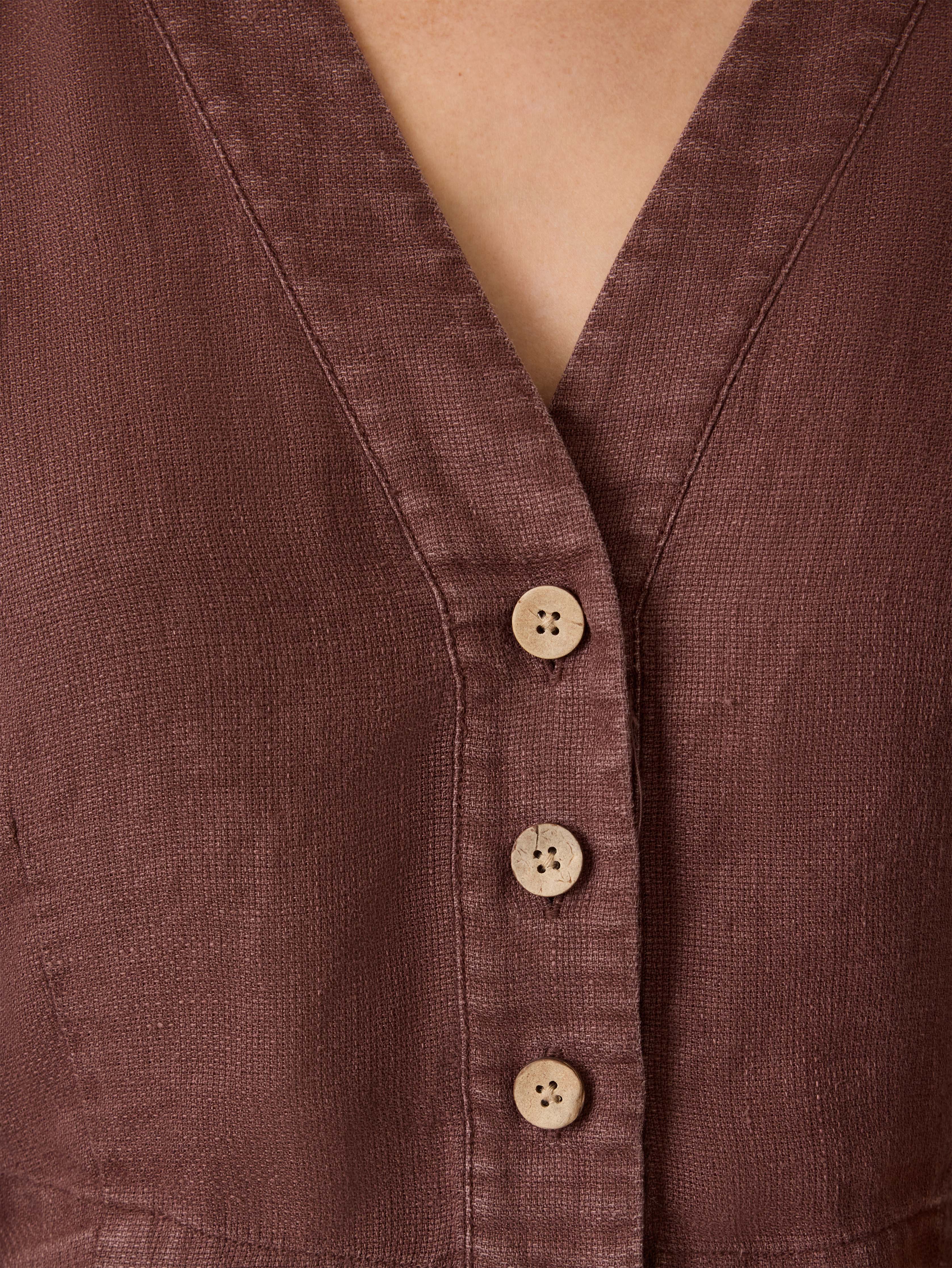 Palma Linen Avery Top - Cocoa