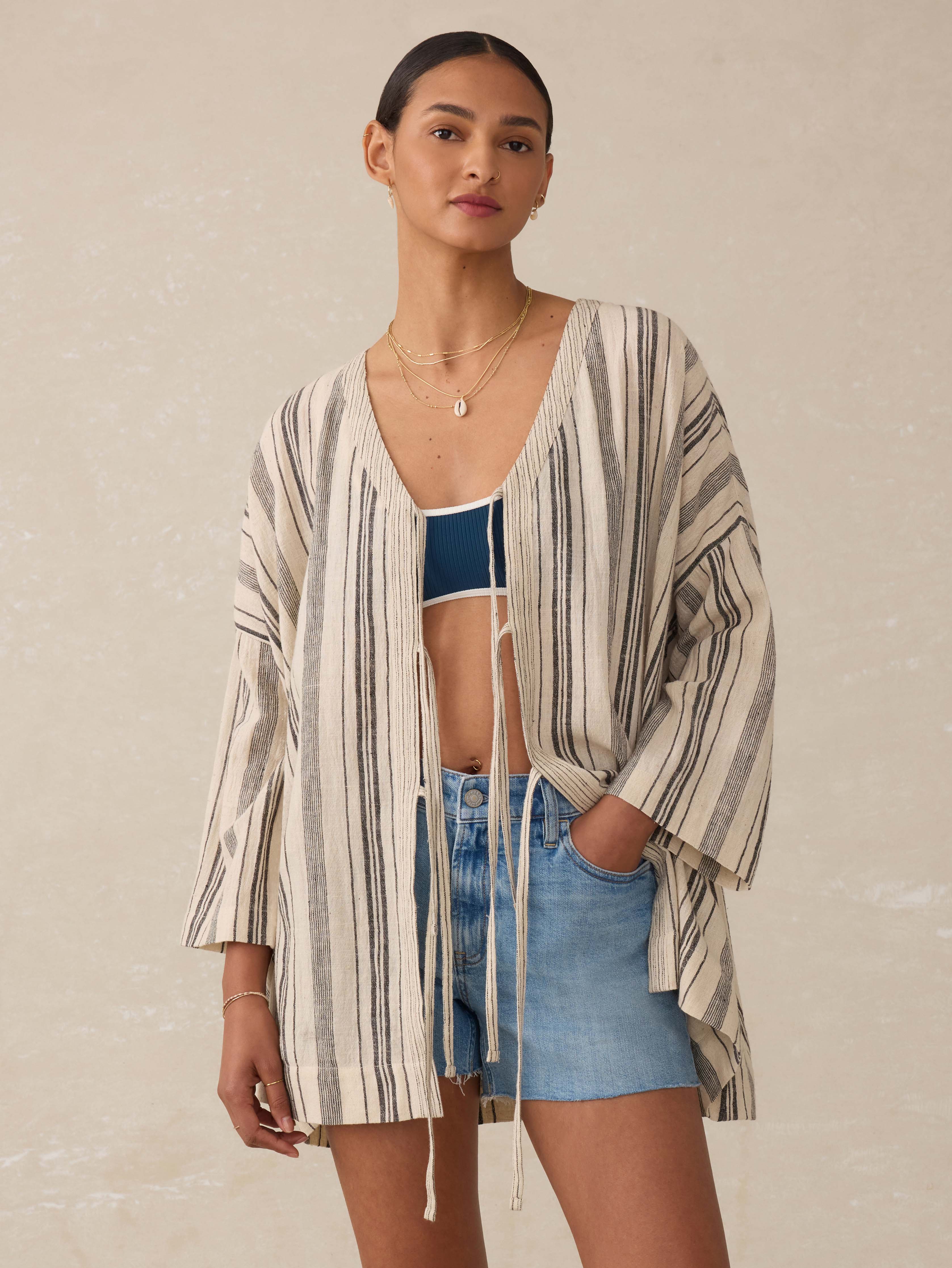 Rip Tide Coverup - Sandy Mixed Stripe