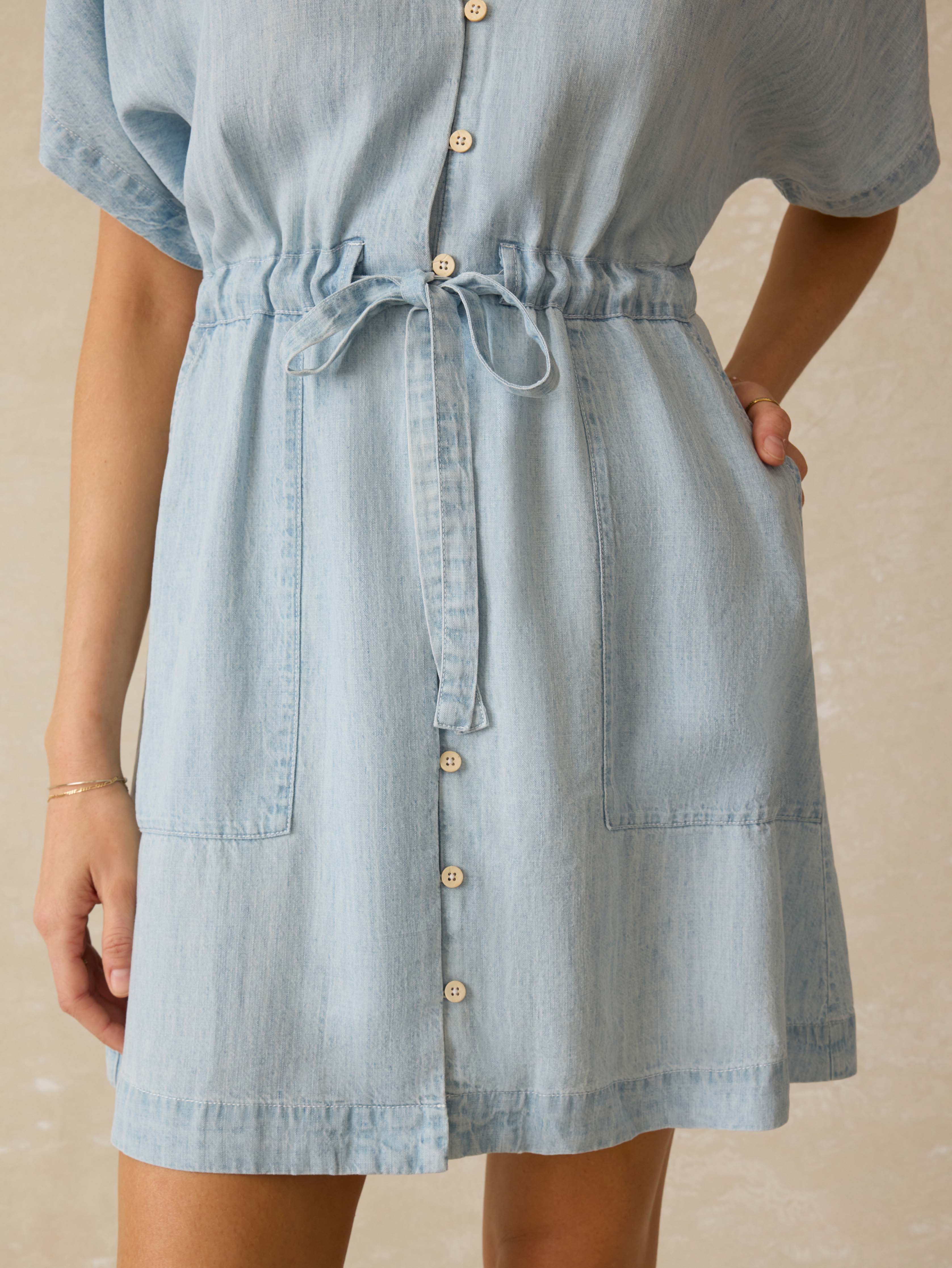 Tried & True Chambray Oakley Dress - Arctic Sea Wash