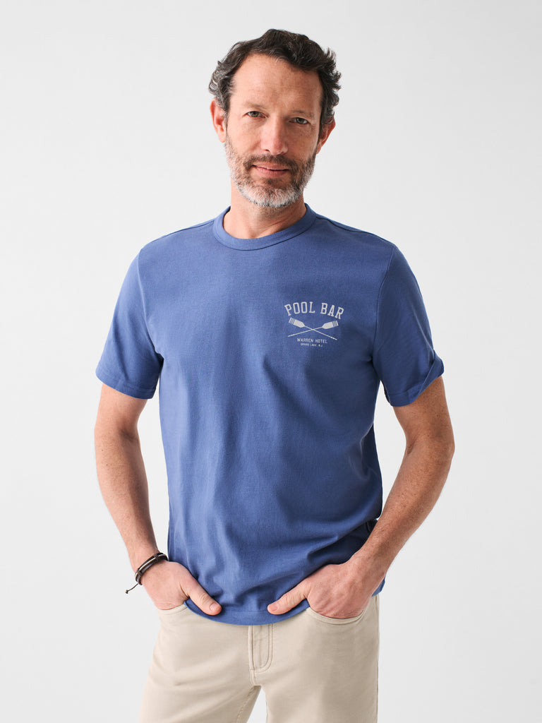 Spring Lake Short-Sleeve Crew Pool Bar T-Shirt - Faded Navy