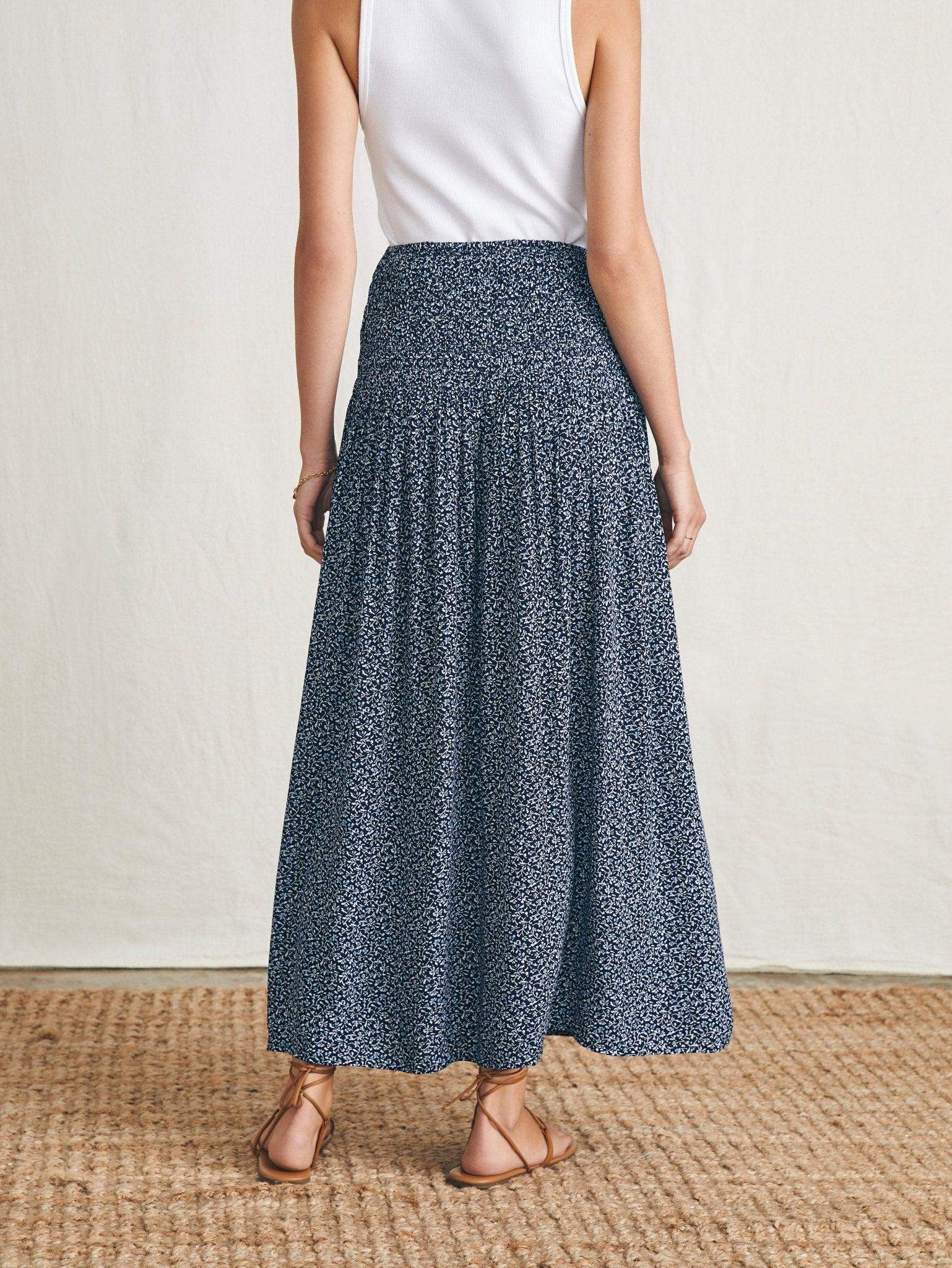 Alisee Skirt - Navy Riverton Ditsy - Faherty Brand