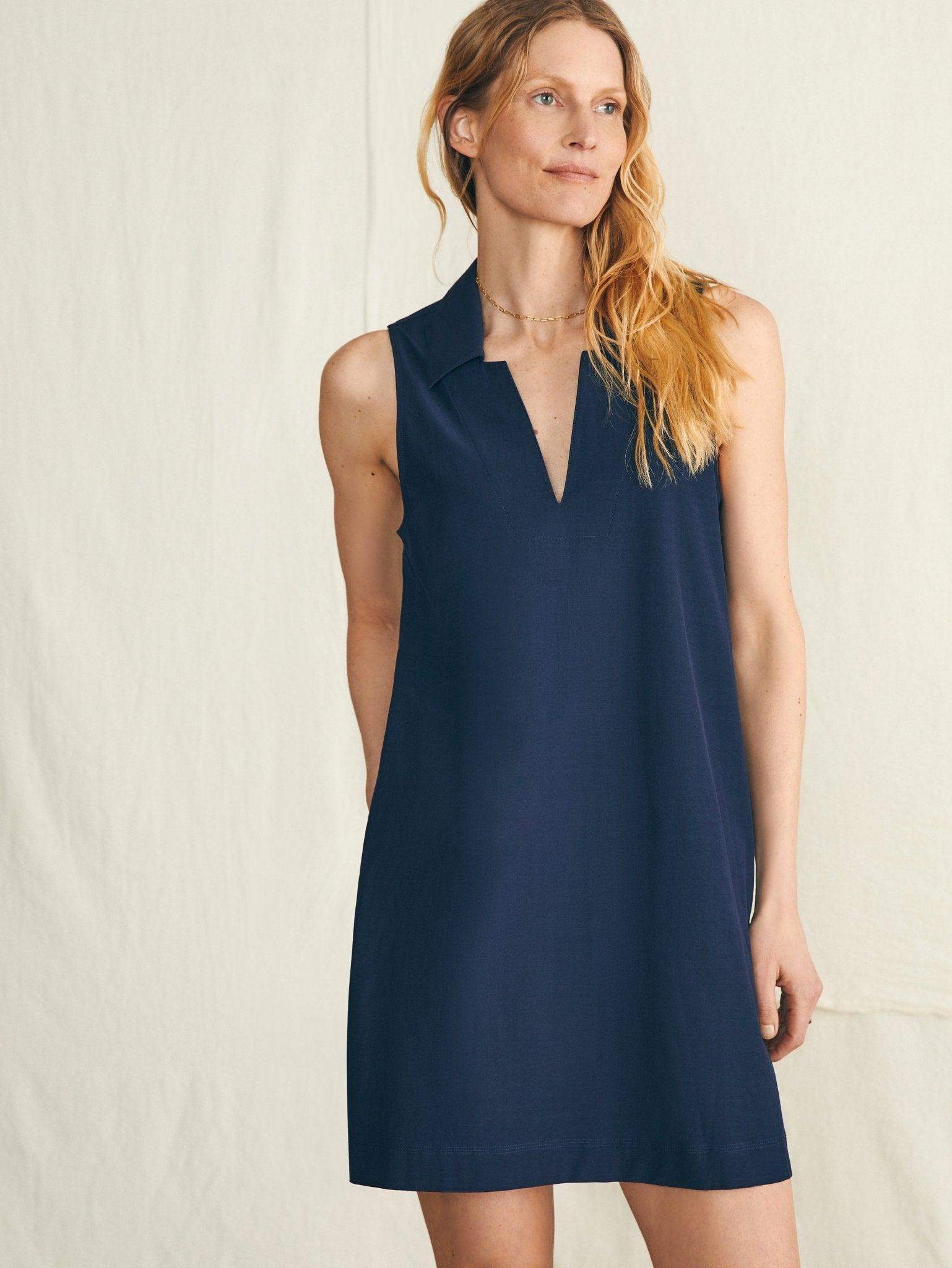 All Day Polo Dress - Navy Blazer - Faherty Brand
