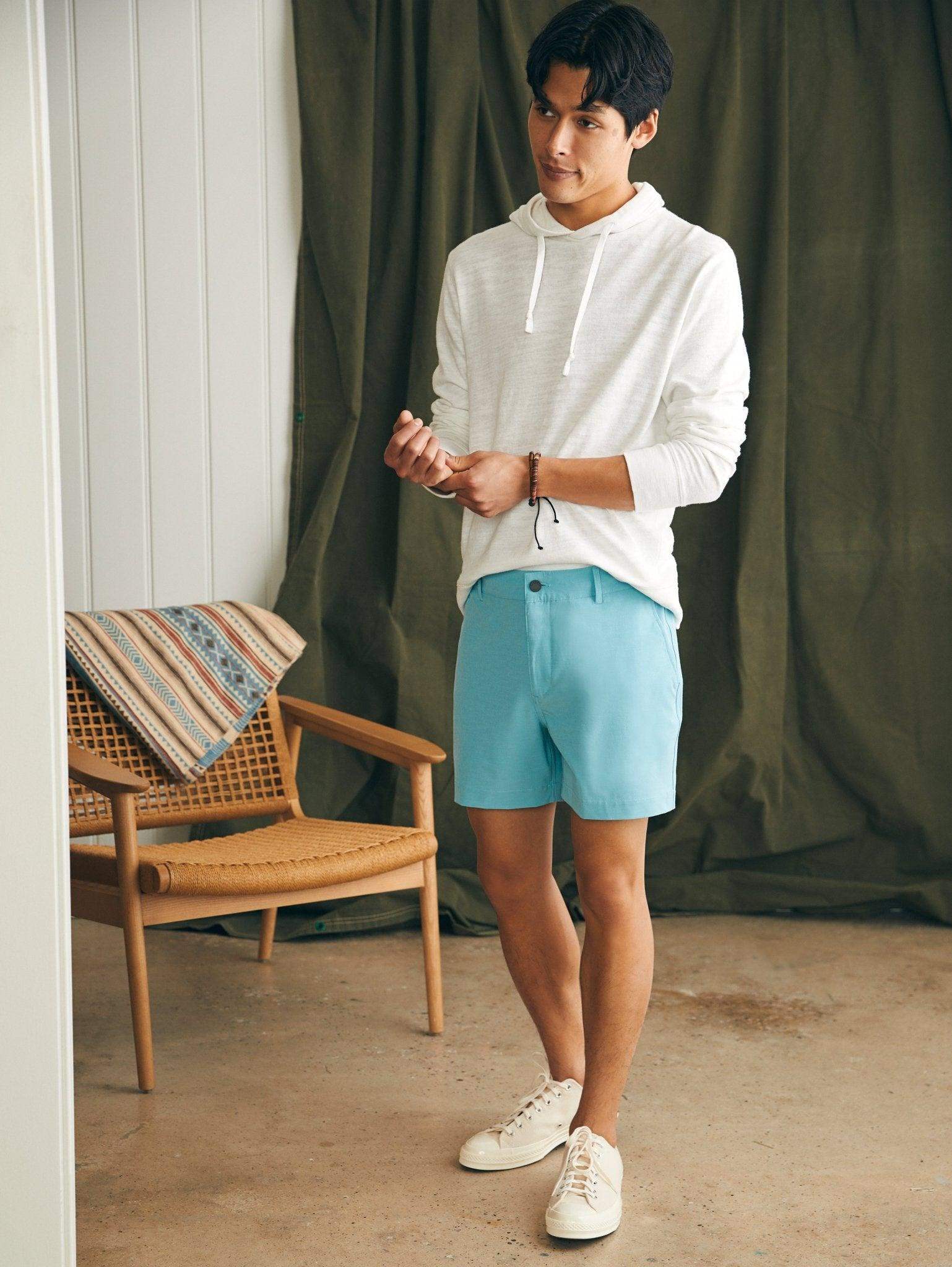 All Day Shorts (5" Inseam) - Turquoise Sky - Faherty Brand