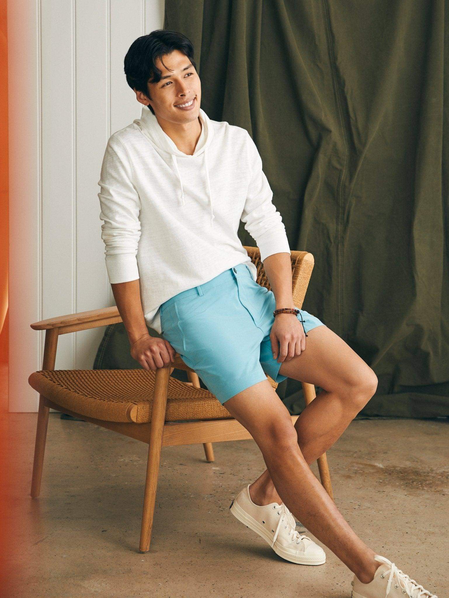 All Day Shorts (5" Inseam) - Turquoise Sky - Faherty Brand