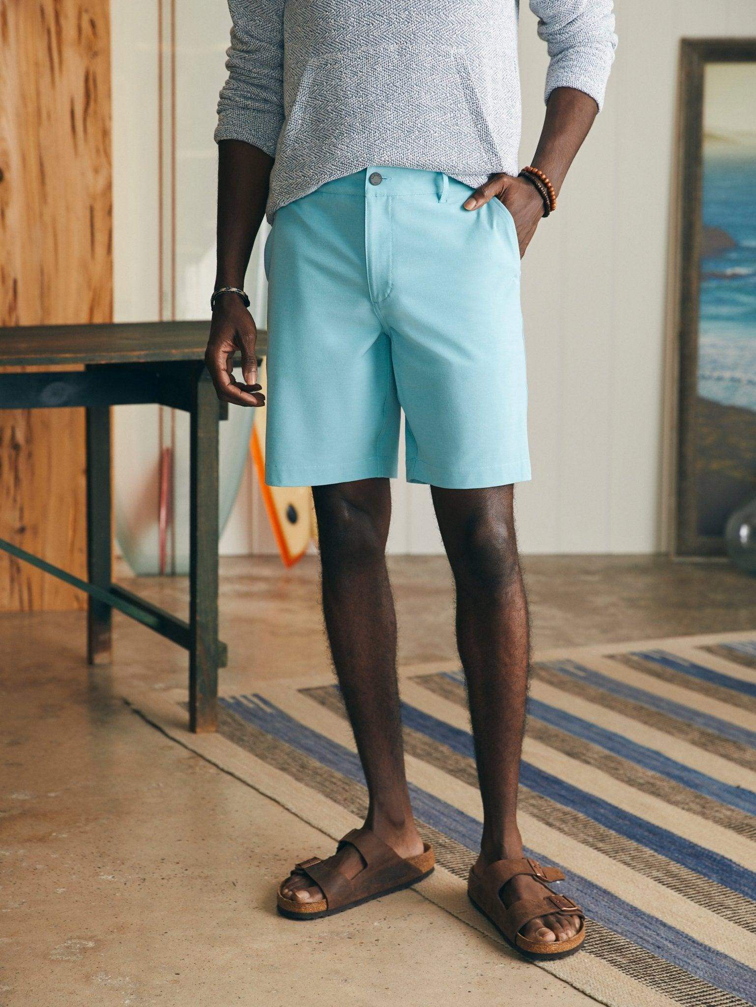 All Day Shorts (9" Inseam) - Turquoise Sky - Faherty Brand