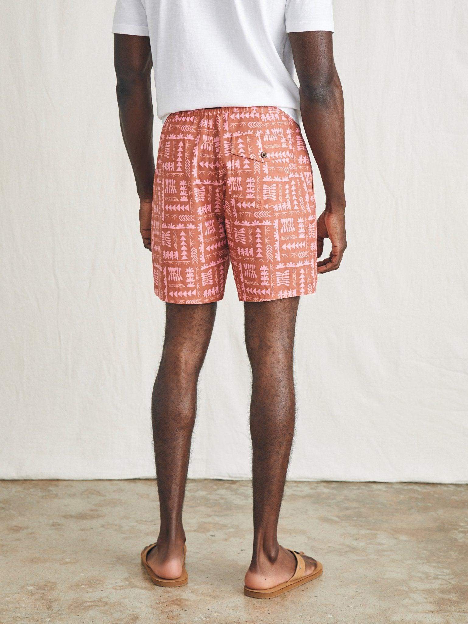 Anna Kahalekulu Sunwashed Boardshort - Red Naupaka - Faherty Brand