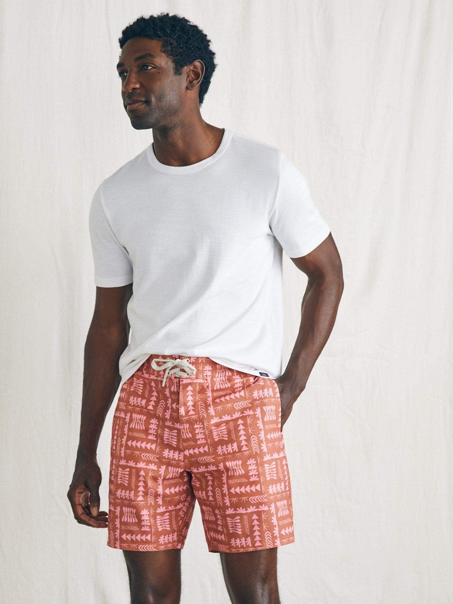 Anna Kahalekulu Sunwashed Boardshort - Red Naupaka - Faherty Brand