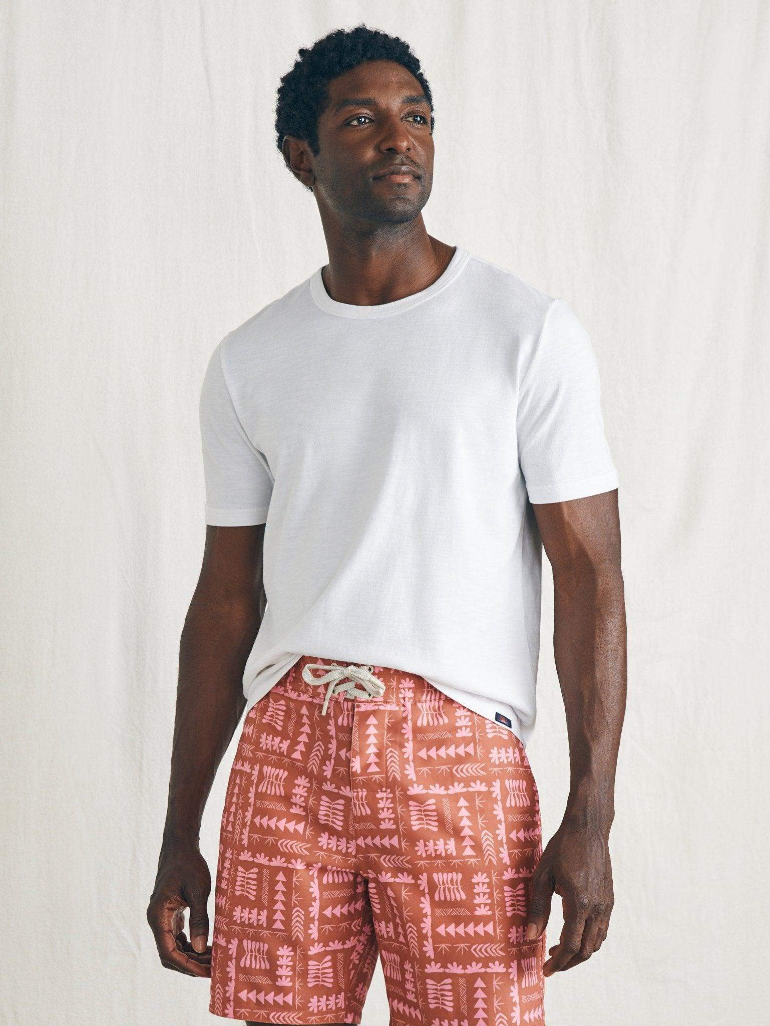 Anna Kahalekulu Sunwashed Boardshort - Red Naupaka - Faherty Brand