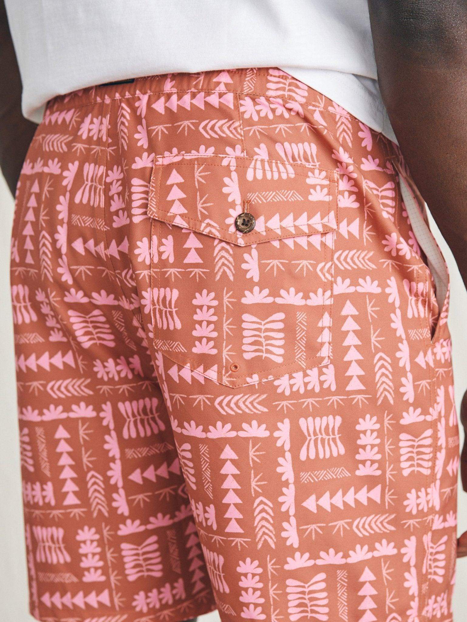 Anna Kahalekulu Sunwashed Boardshort - Red Naupaka - Faherty Brand