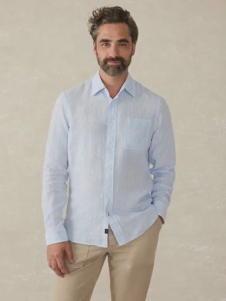 Laguna Linen Shirt - Summer Classic Stripe | Faherty Brand
