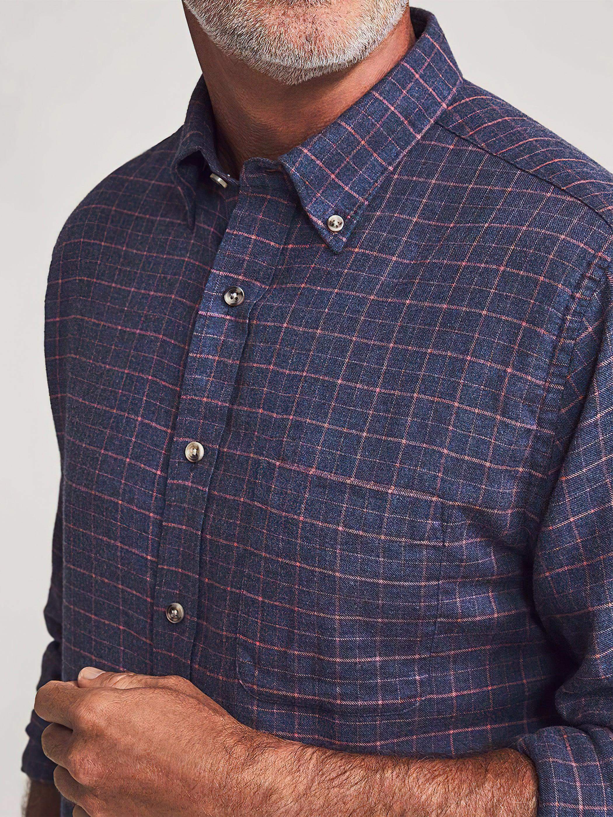 Stretch Featherweight Flannel - Hayes Check