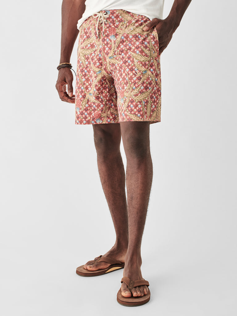 Faherty Straight-Leg Long-Length Printed Recycled Swim Shorts - Men - Blue Swimwear - Xs