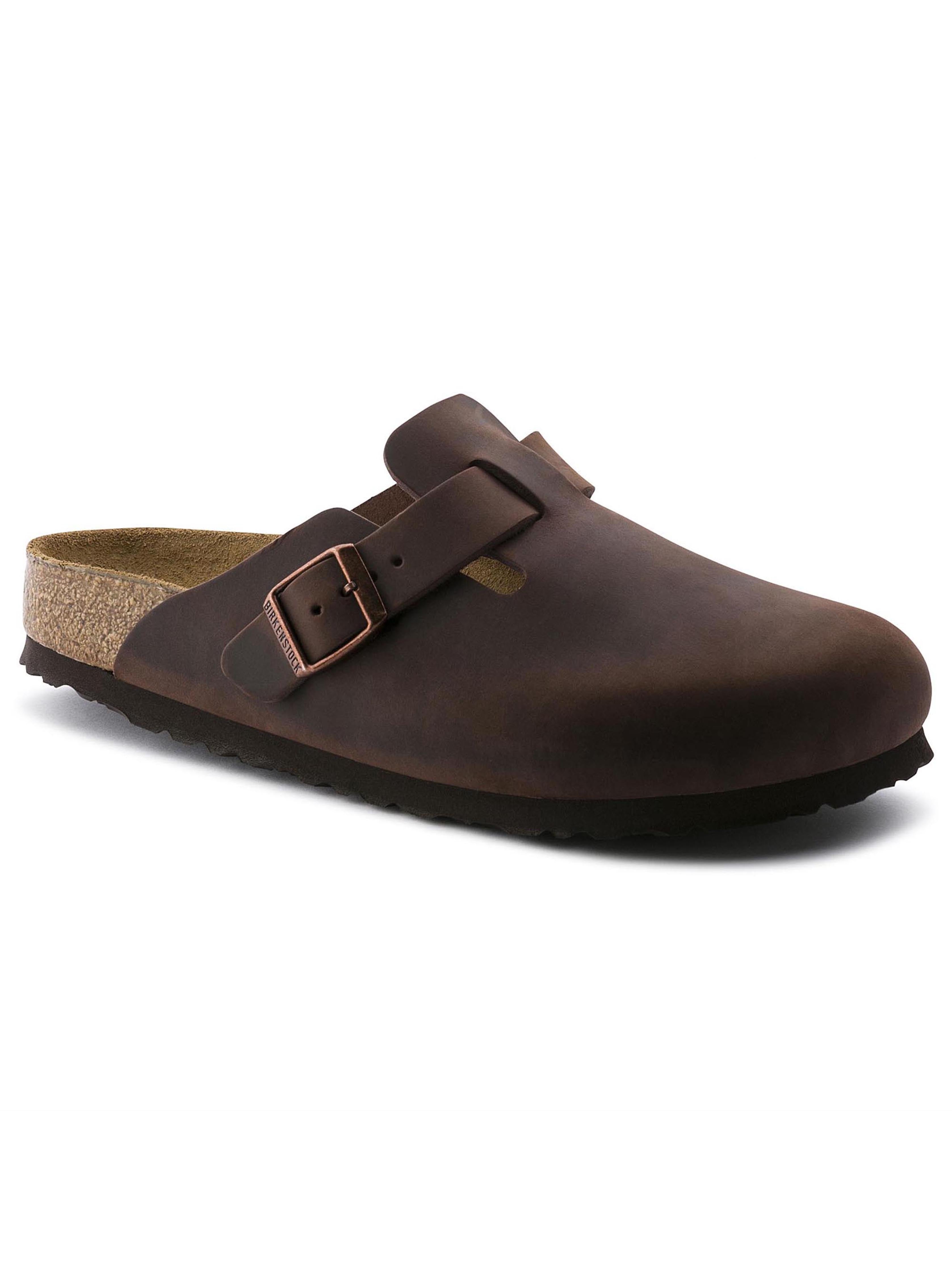 Men's Birkenstock Boston Clog Soft Footbed - Oiled Leather Habana