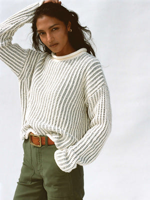 Heirloom Cotton Rollneck Sweater - Cream