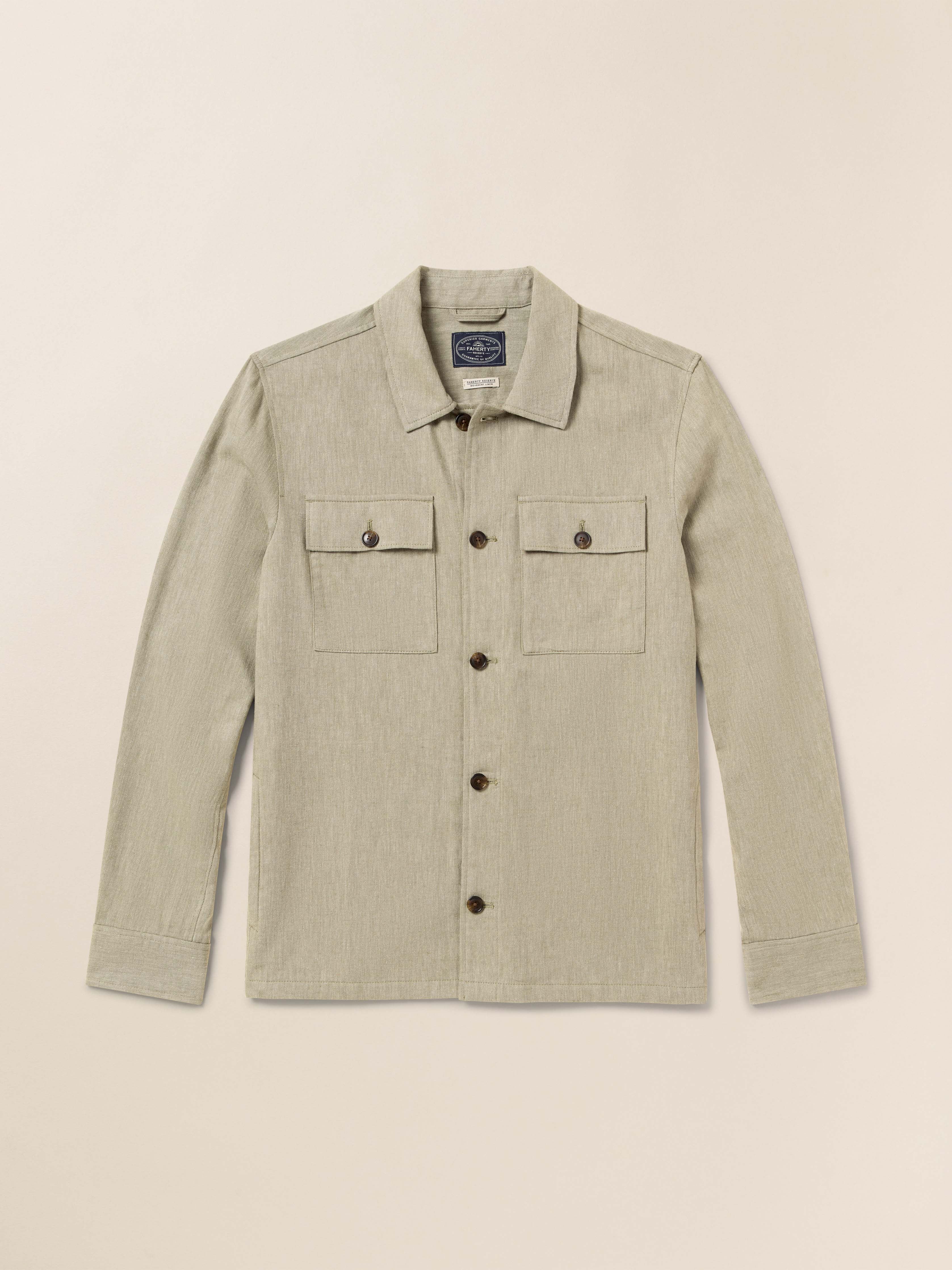 Movement™ Linen Shirt Jacket - Sage Cliff