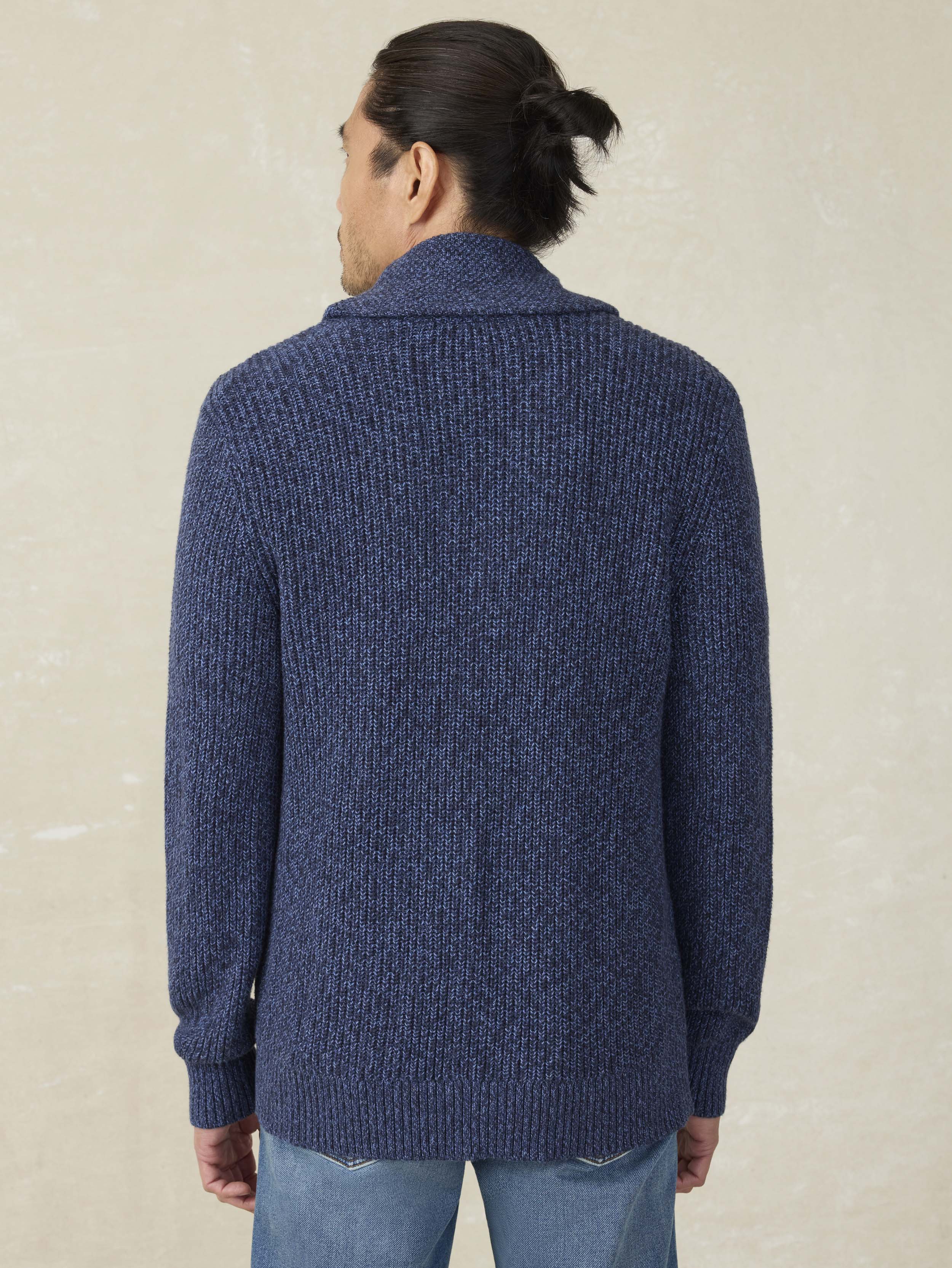 Marled Cotton Cardigan - Navy Night Marl