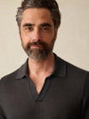 Short-Sleeve Linen Sweater Polo - Mountain Black