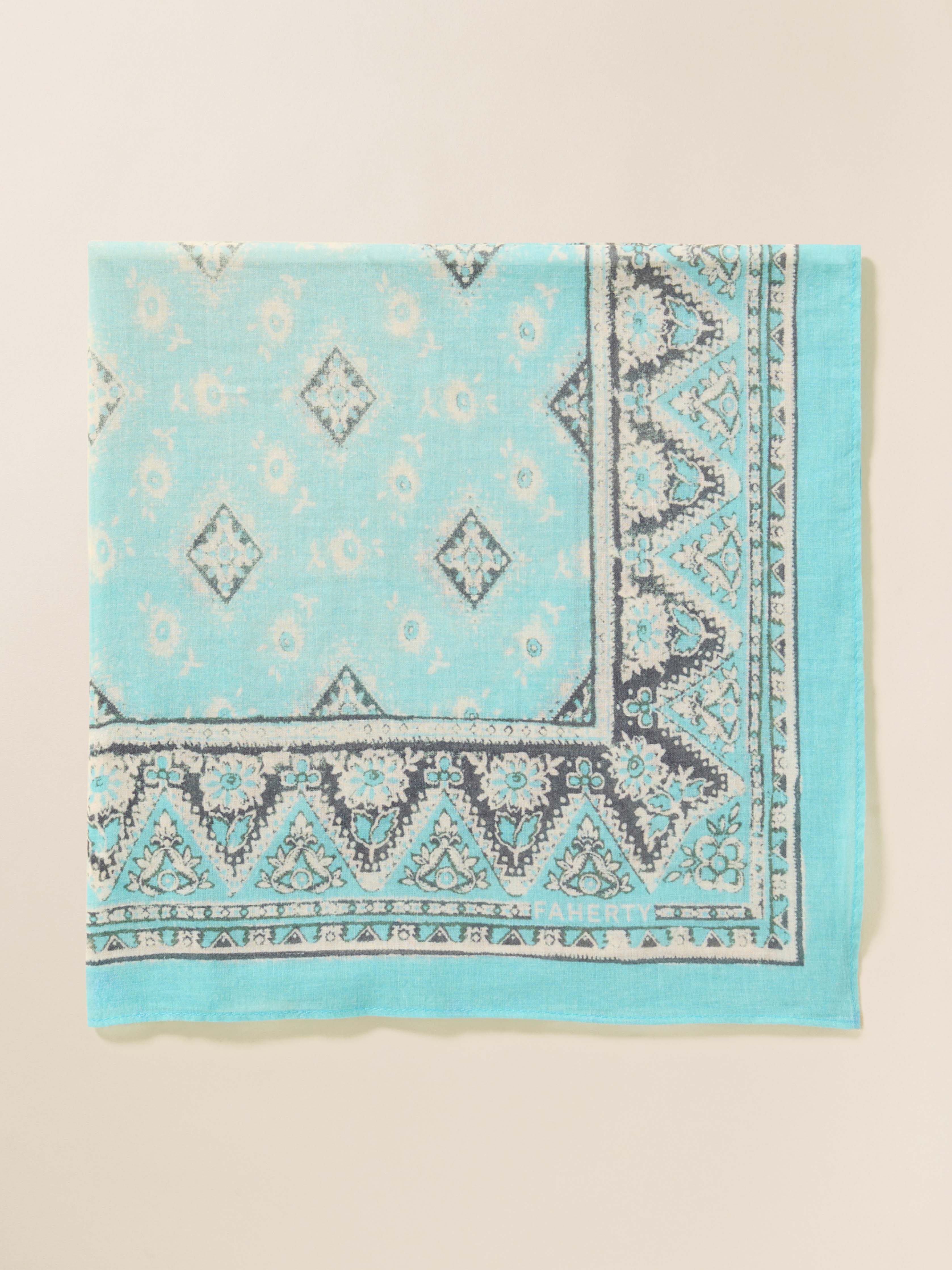 Spring Salutation Bandana - Aqua